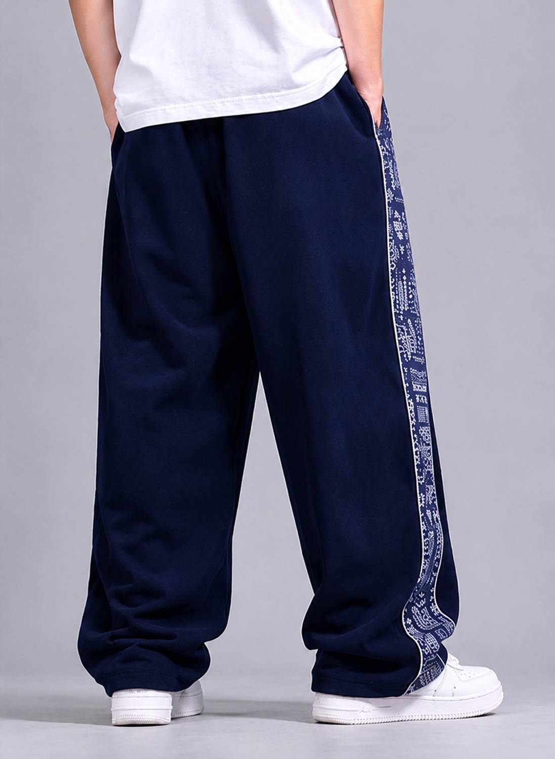 MODESHIFT Men Dark Blue Track Pants - Image 4