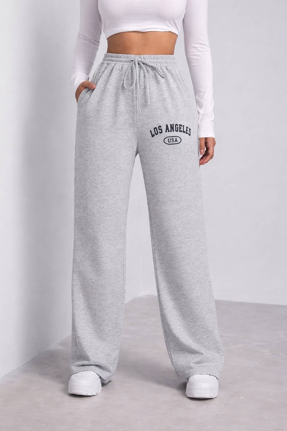 1stLov Printed Women Grey Track Pants