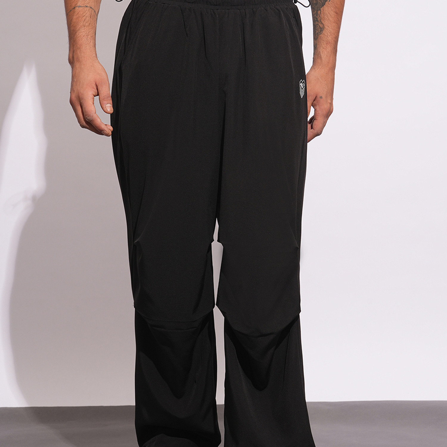 Image of BEING HUMAN Black Easy Fit Chinos For Men By Being Human Clothing Solid Men Black Track Pants