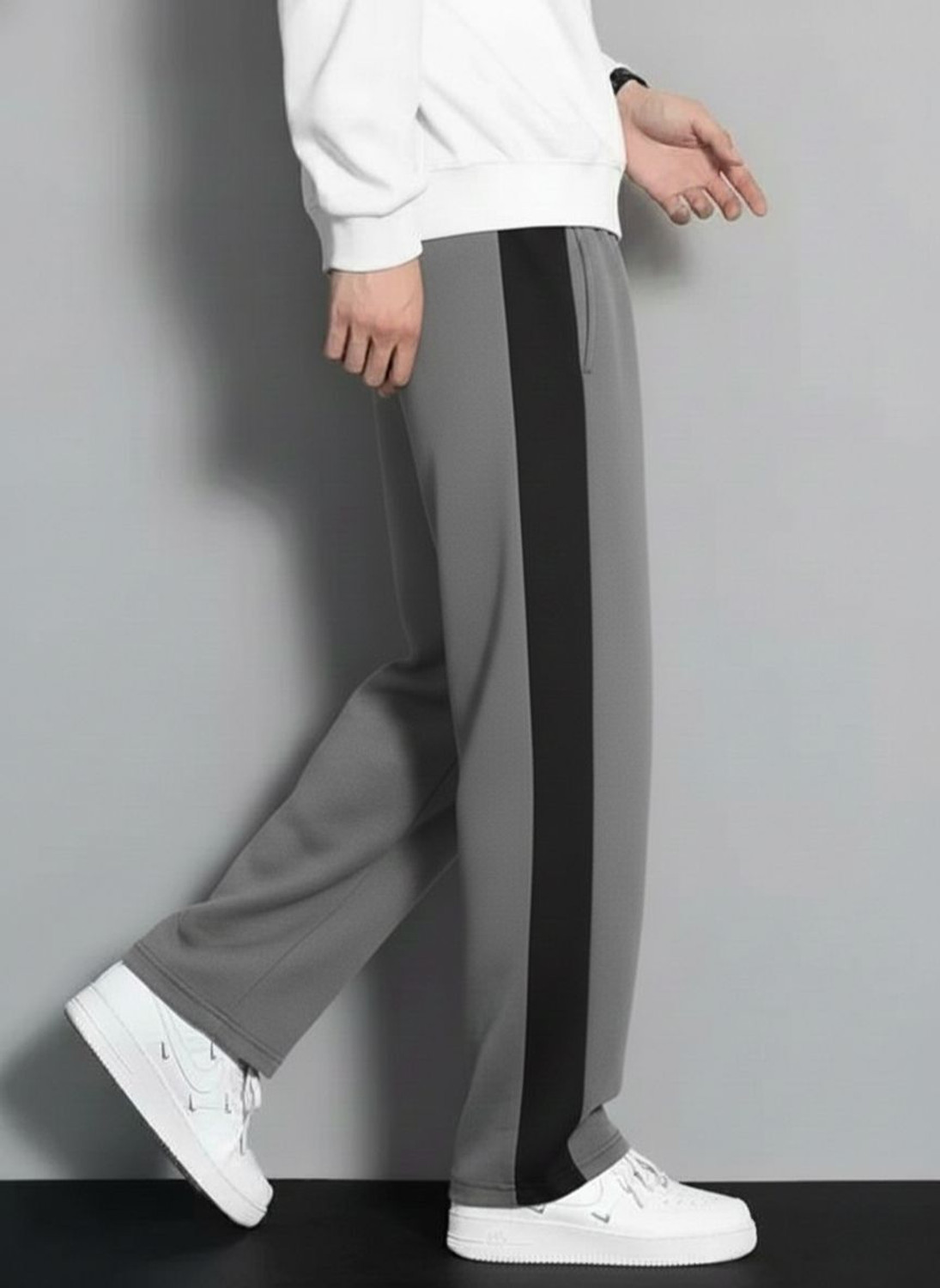 Image of Venner Solid Men Black, Grey Track Pants