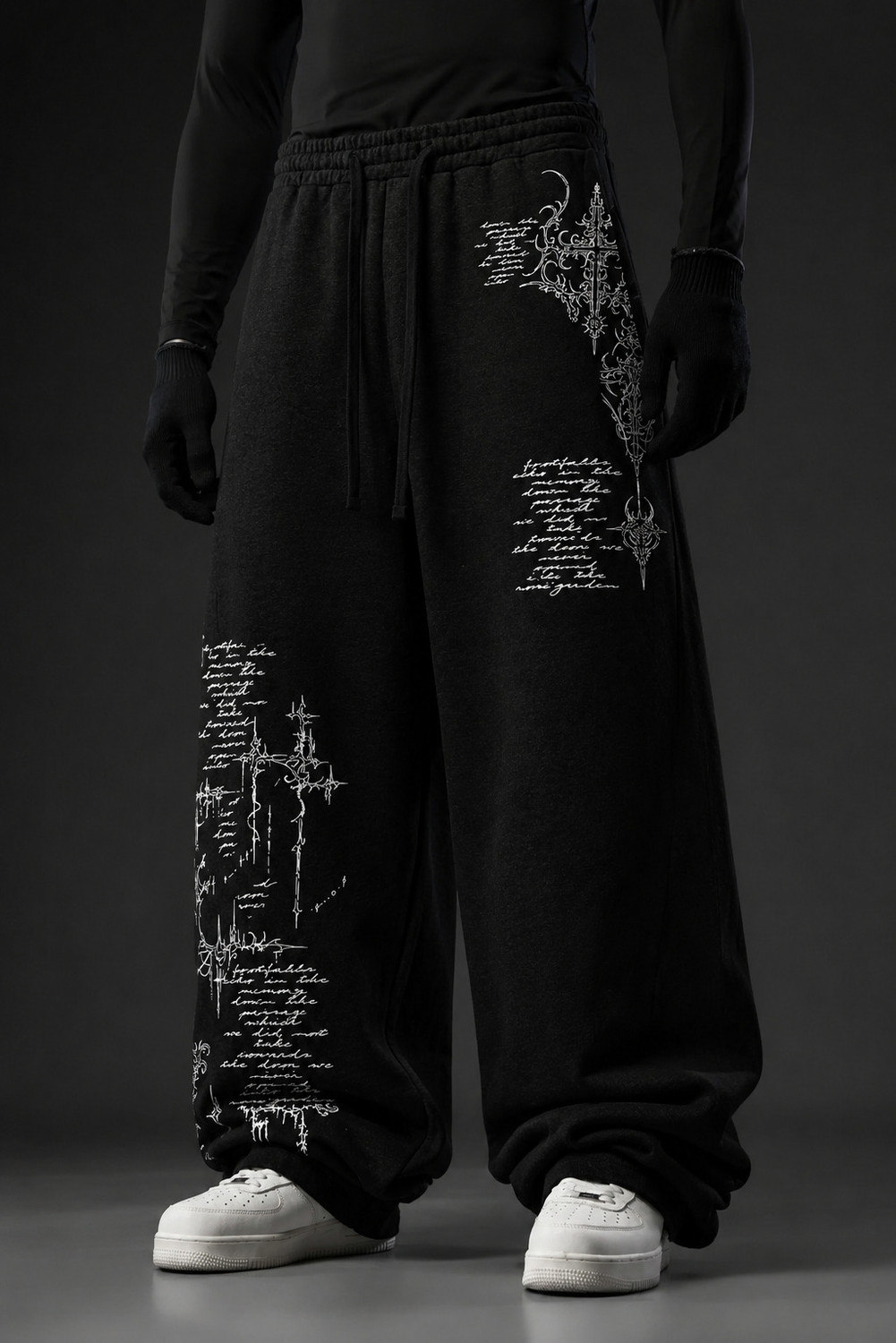 Image of Eshaaver Printed Men & Women Black Track Pants