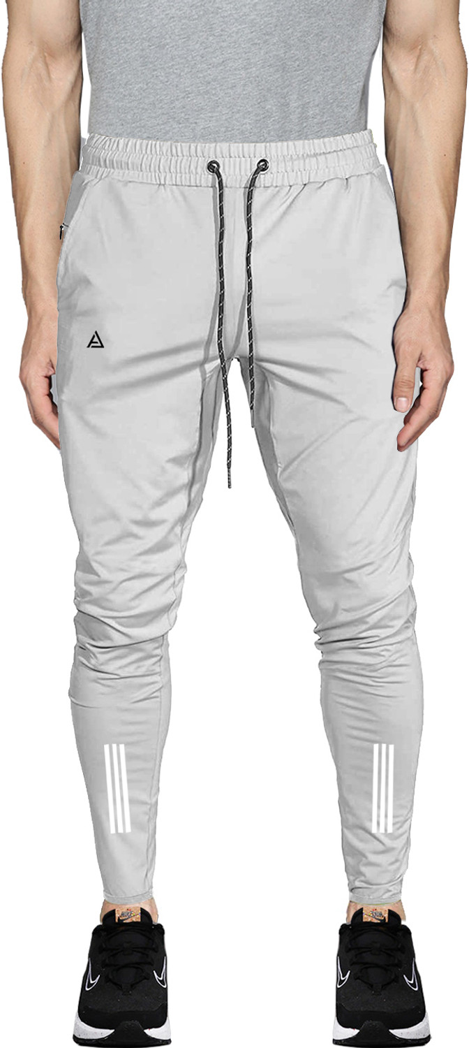 Image of AVOLT Solid Men White Track Pants