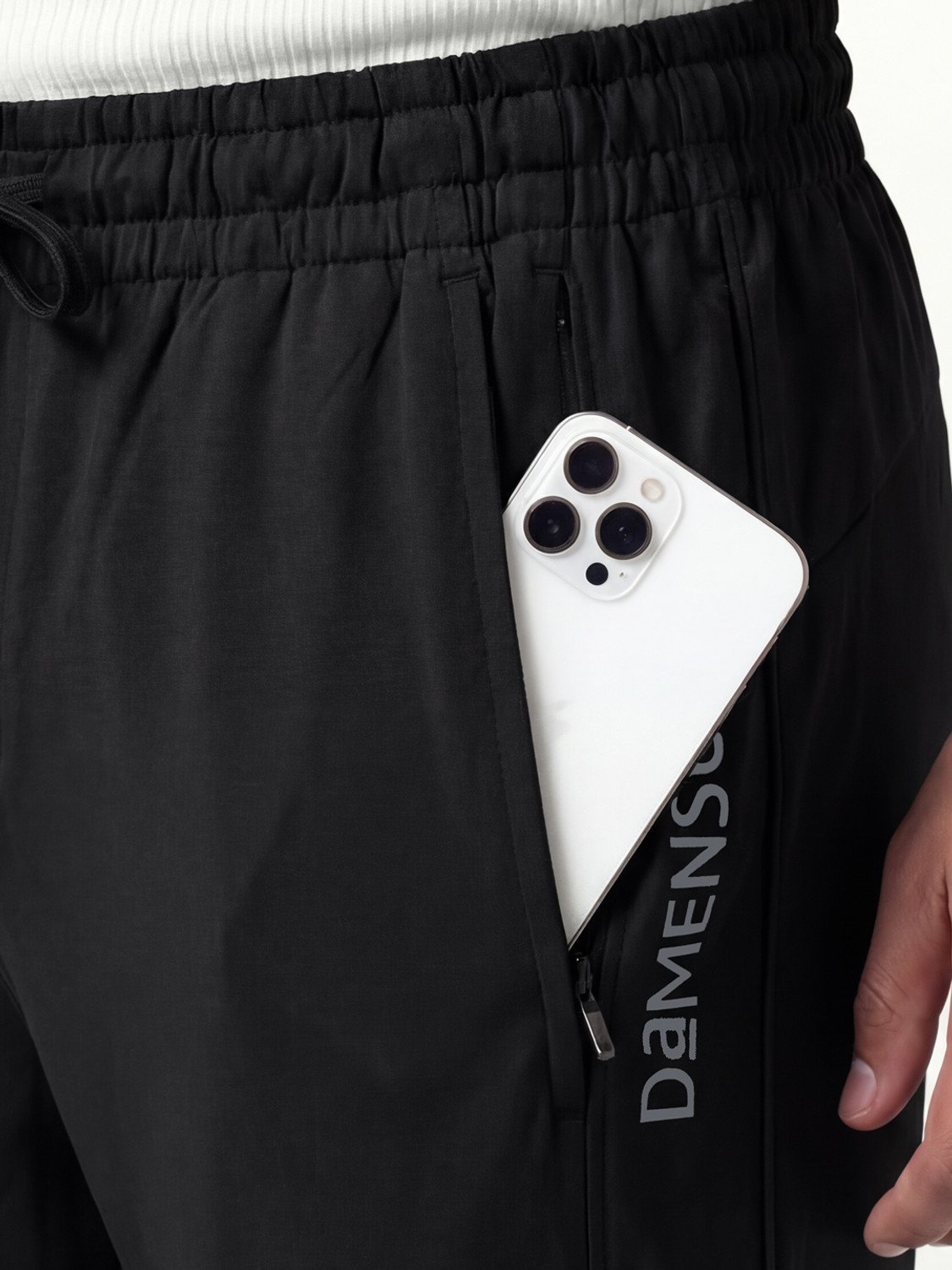 Image of Damensch Solid Men Black Track Pants