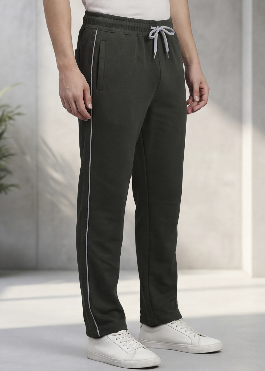 Image of KILLER Colorblock Men Olive Track Pants