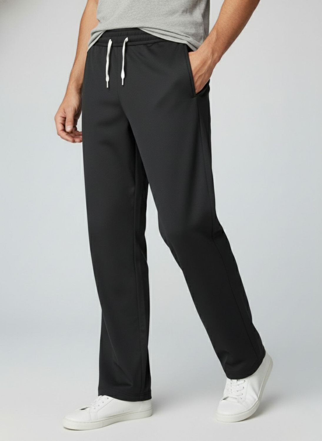 Image of INDICLUB Loose Fit Men Black, Dark Blue Trousers