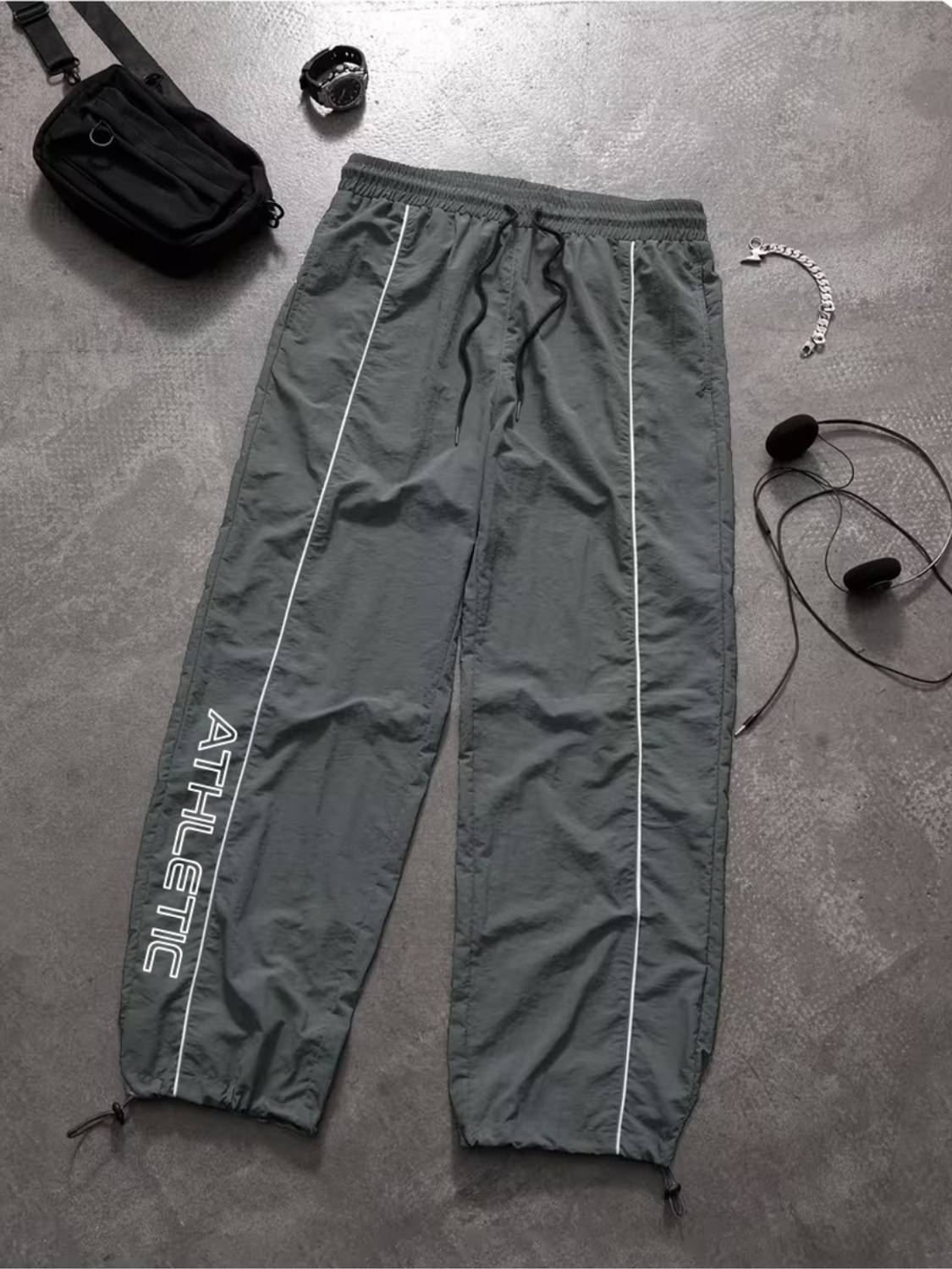 Povaxpo Printed Grey Men's Track Pants