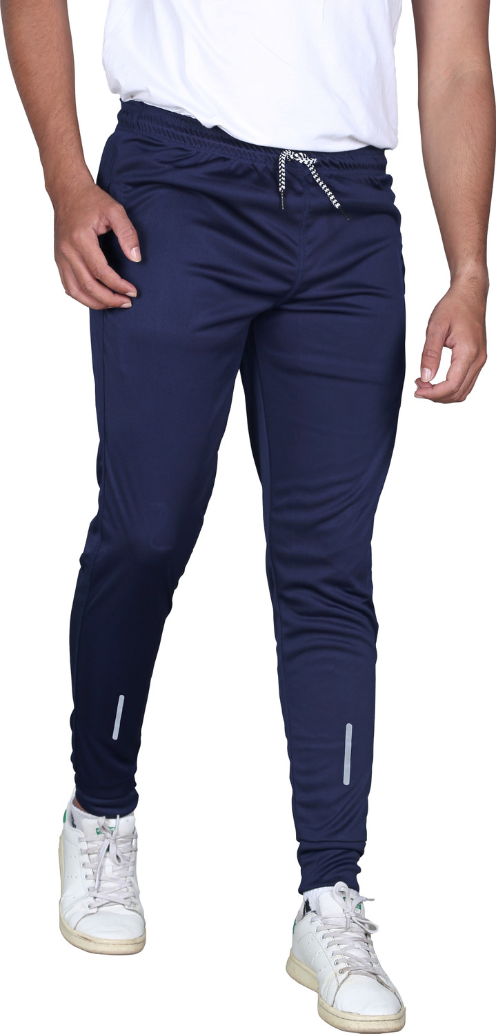 Image of Slony Solid Men Maroon, Blue Track Pants