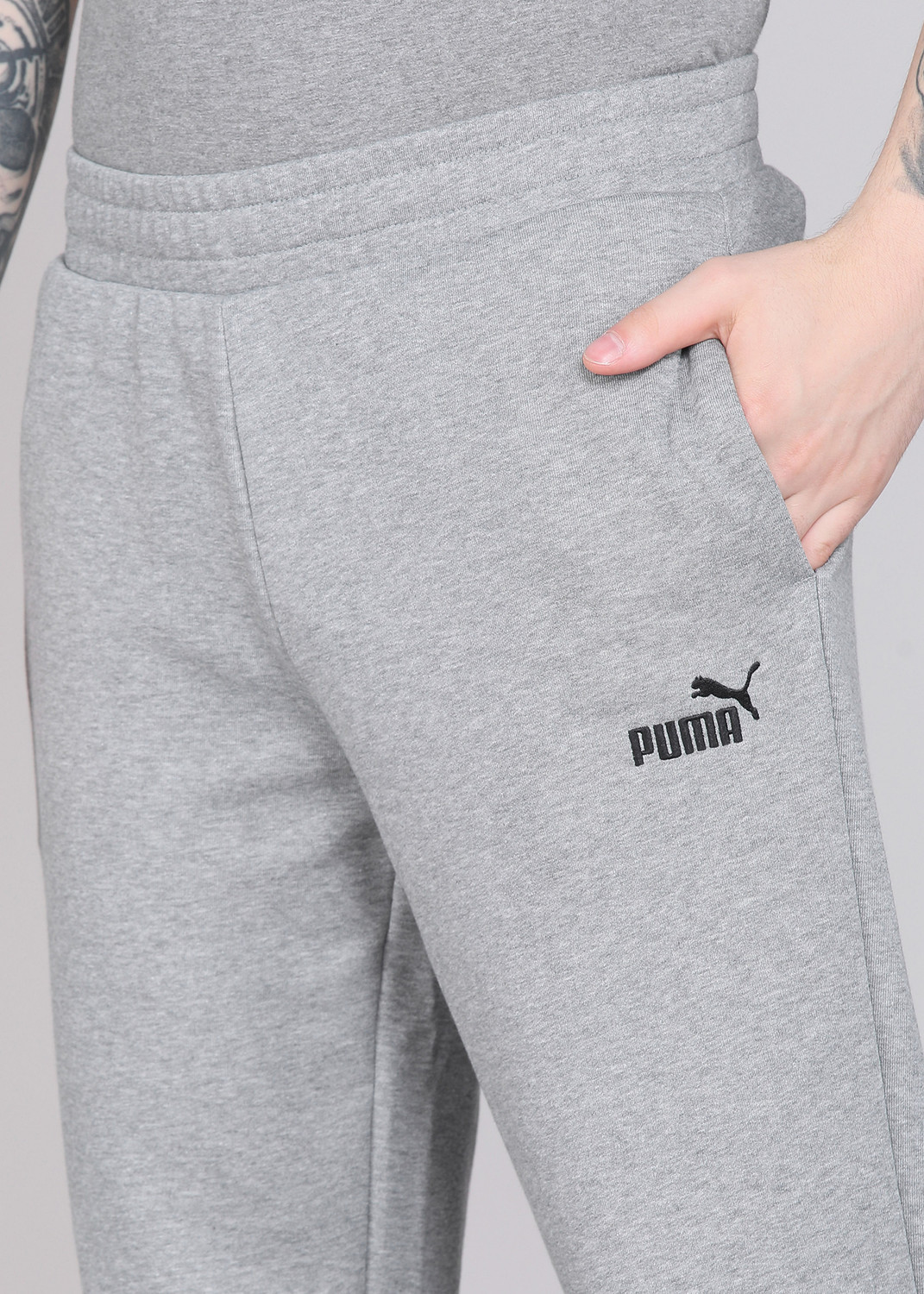 Image of PUMA Men Solid Grey Track Pants