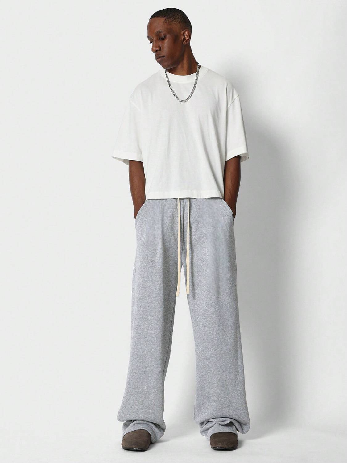 Dockstreet Solid Men Grey Track Pants - Image 4