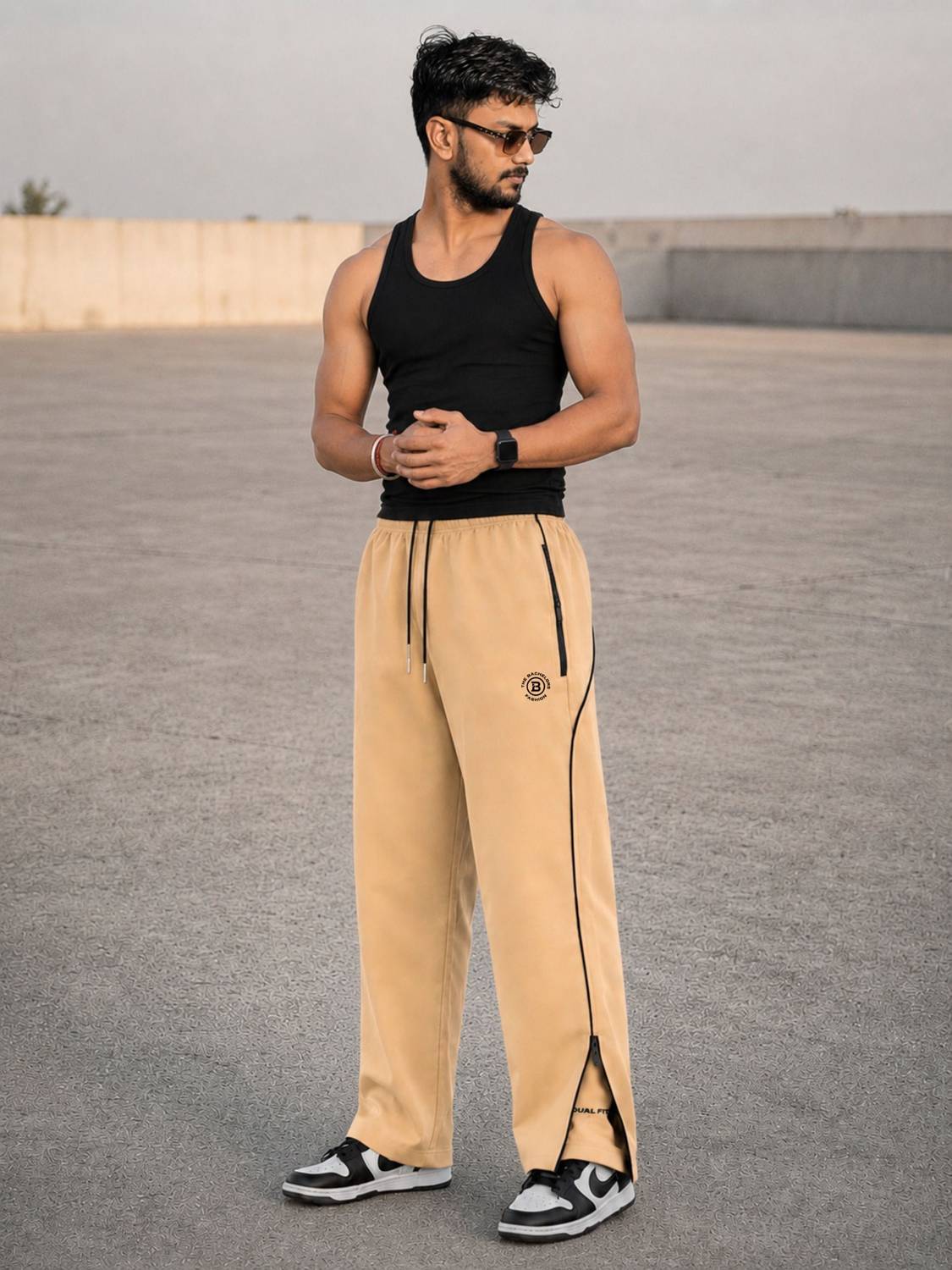 THE BACHELORS FASHION Beige Track Pants - Image 2