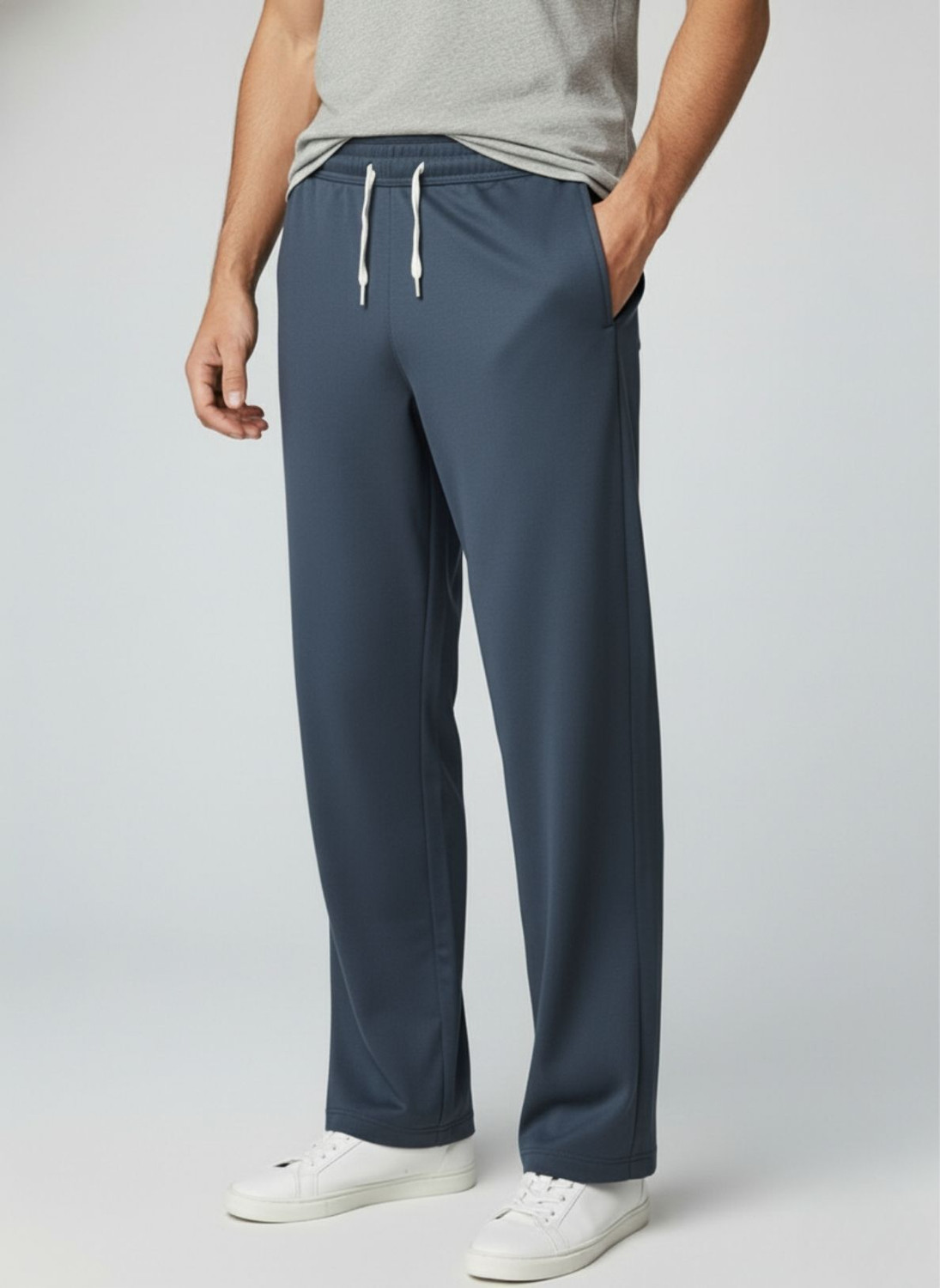 Image of INDICLUB Loose Fit Men Grey, Silver Trousers