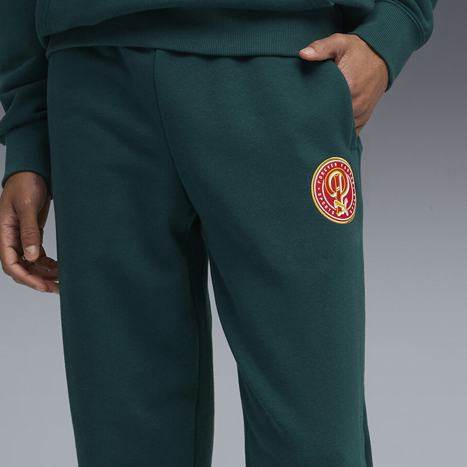 Image of PUMA Solid Men Green Track Pants