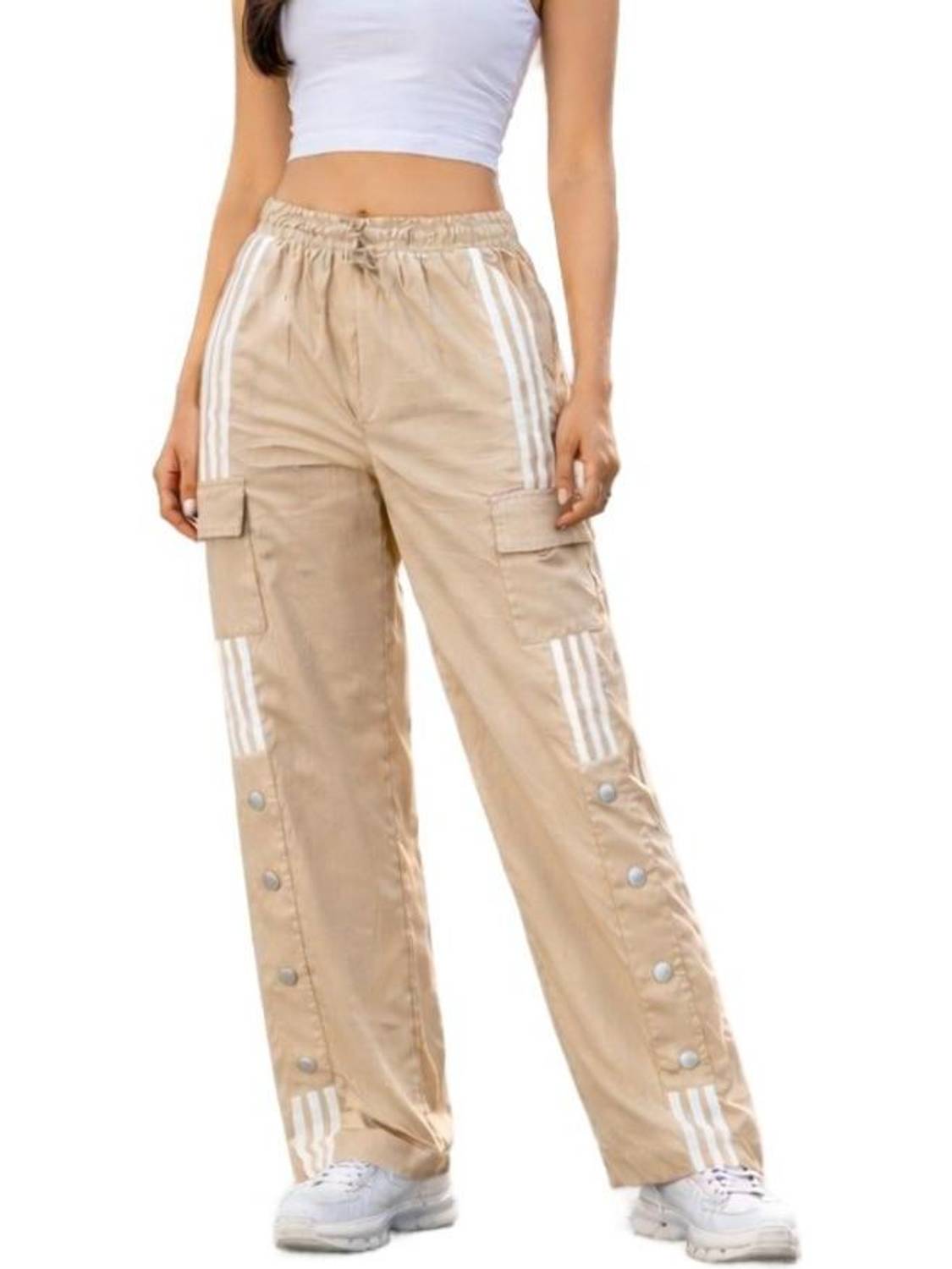ascenso Striped Women Beige Track Pants