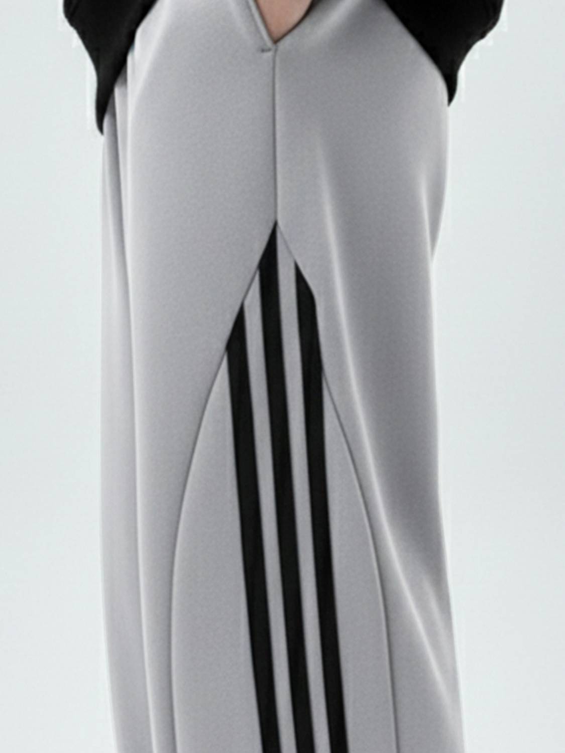 Jump Cuts Striped Grey Track Pants - Image 4