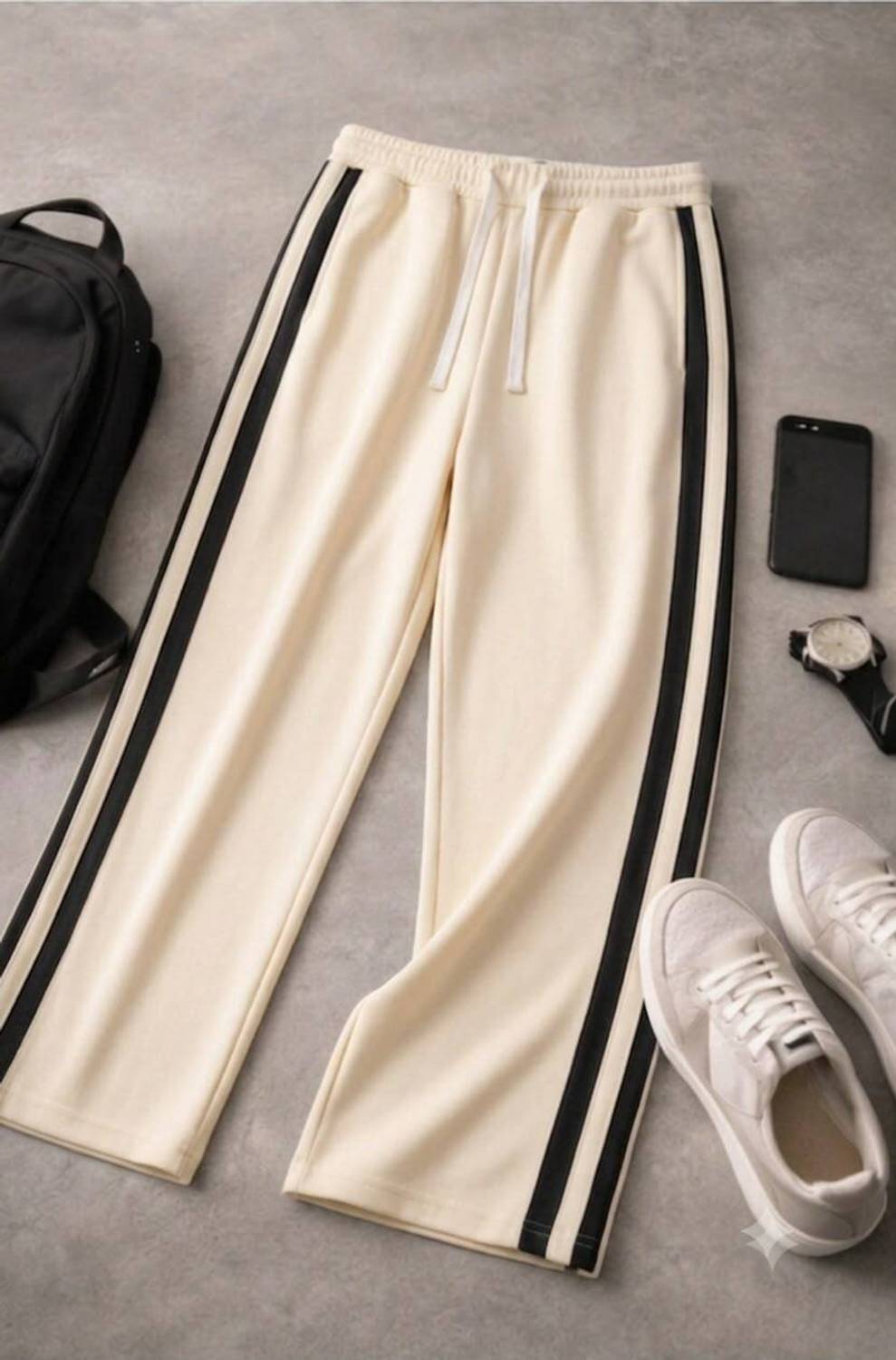 KEESUN Striped Men Beige Track Pants