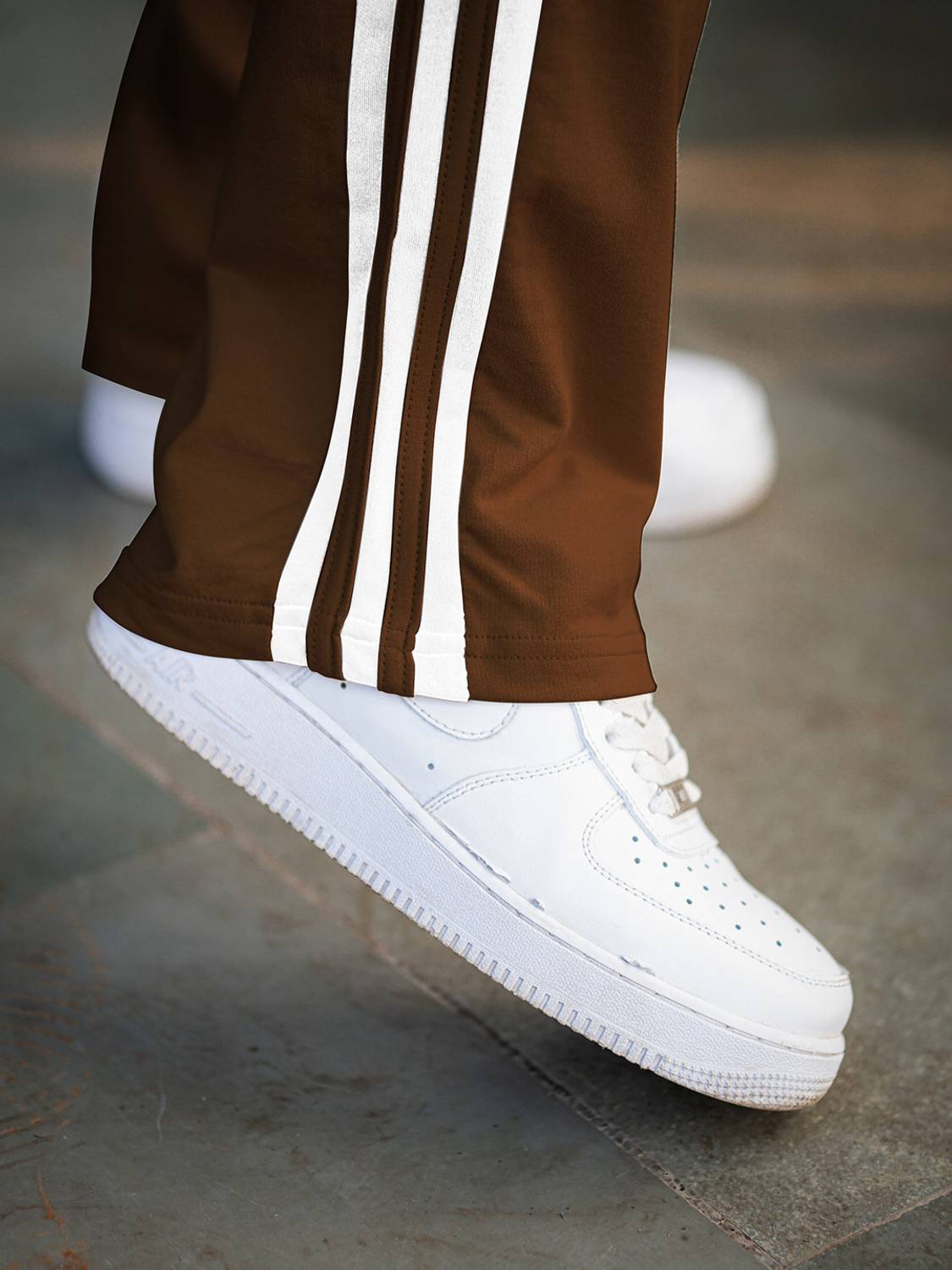 FOXTER Striped Brown Men Track Pants - Image 5