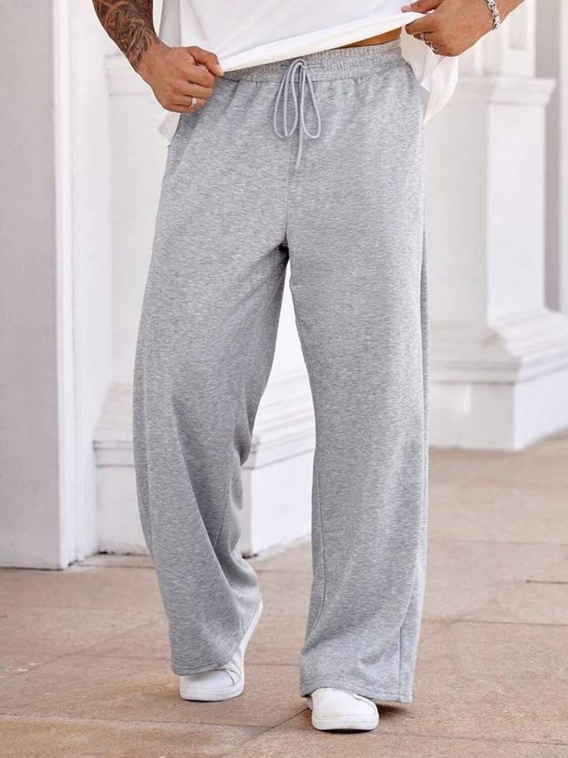ELGANE Men Grey Track Pants - Image 4