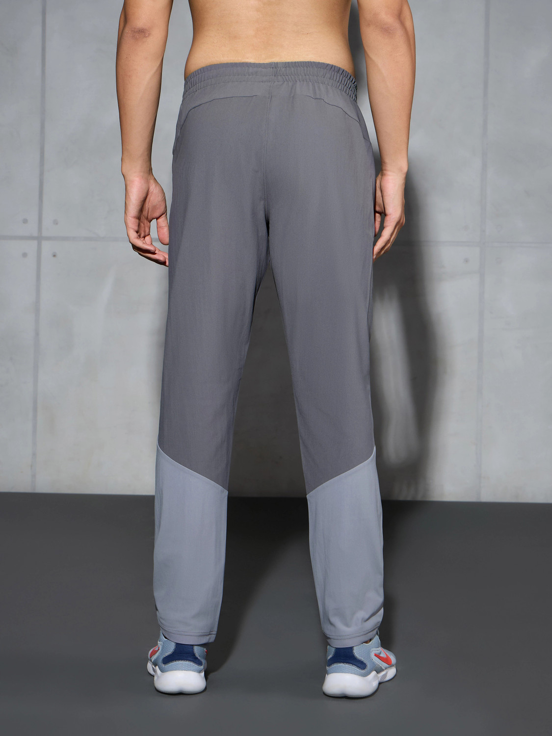 Image of TECHNOSPORT Colorblock Men Grey Track Pants