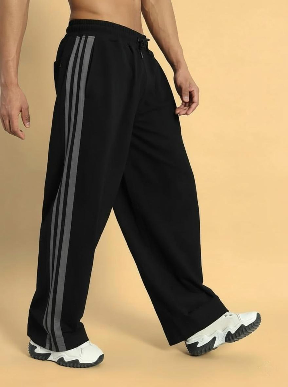 Image of Wanchha Fashion Solid, Striped Men Grey Track Pants
