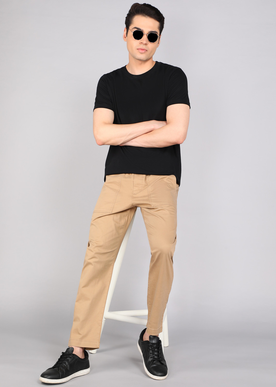 Image of GAP Solid Men Beige Track Pants