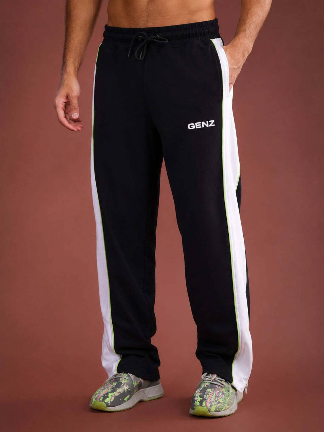 Genzclassic Colorblock Black Track Pants - Image 4