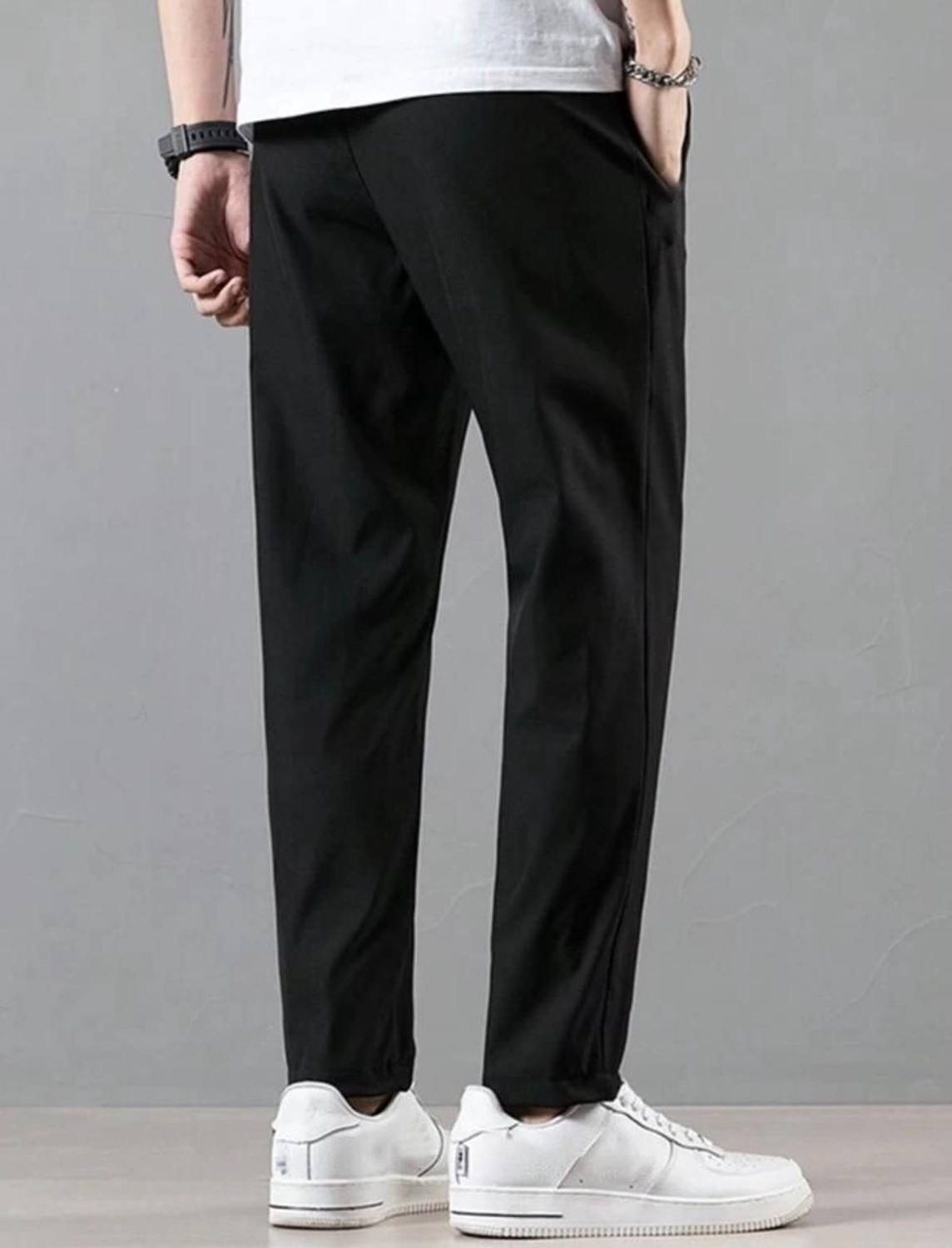 Image of Dresvia Solid Men Black, Blue Track Pants