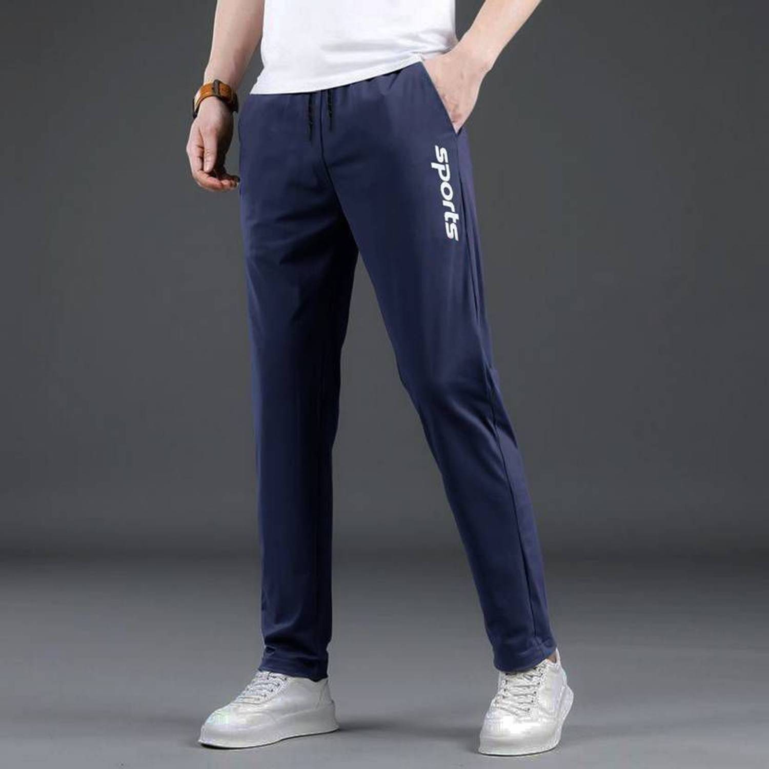EYSTONE Men Black, Dark Blue Track Pants Pack of 2 - Image 3