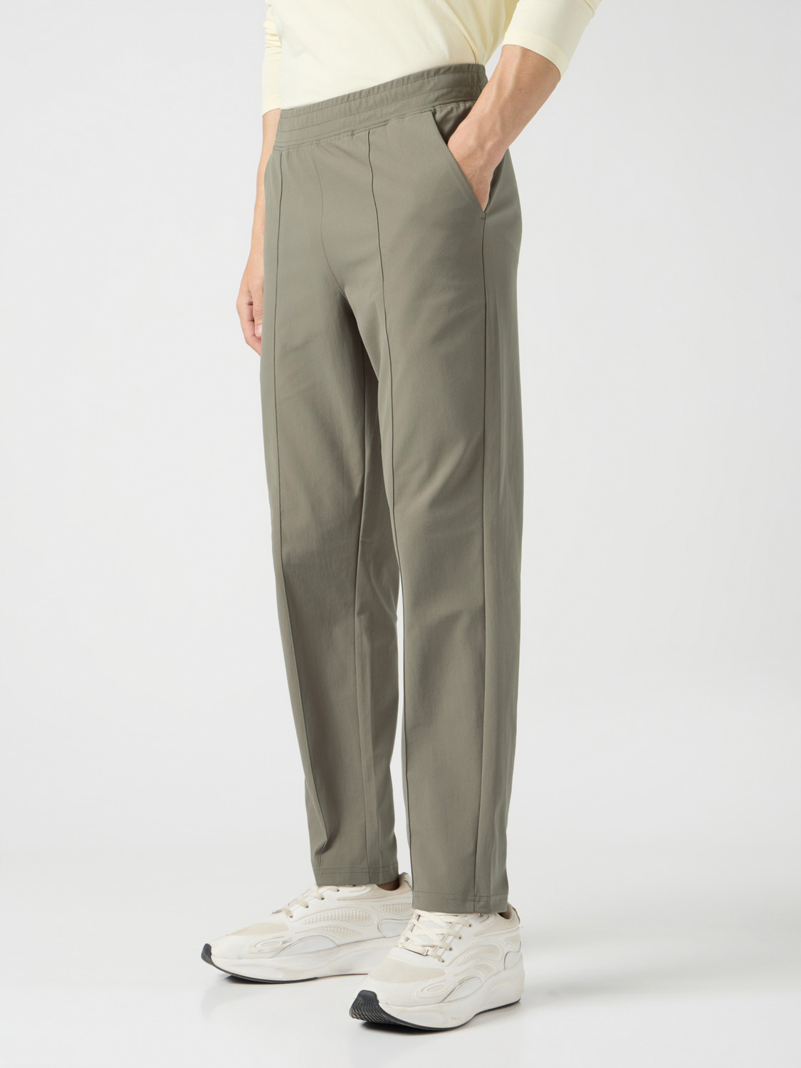 Image of TECHNOSPORT Solid Men Light Green Track Pants