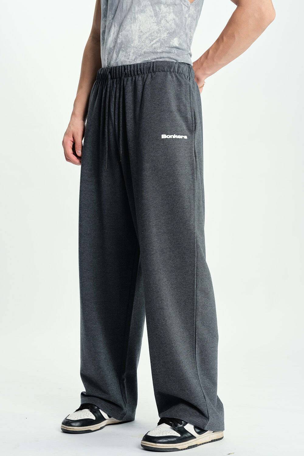 Bonkers Solid Men Black Track Pants - Image 2