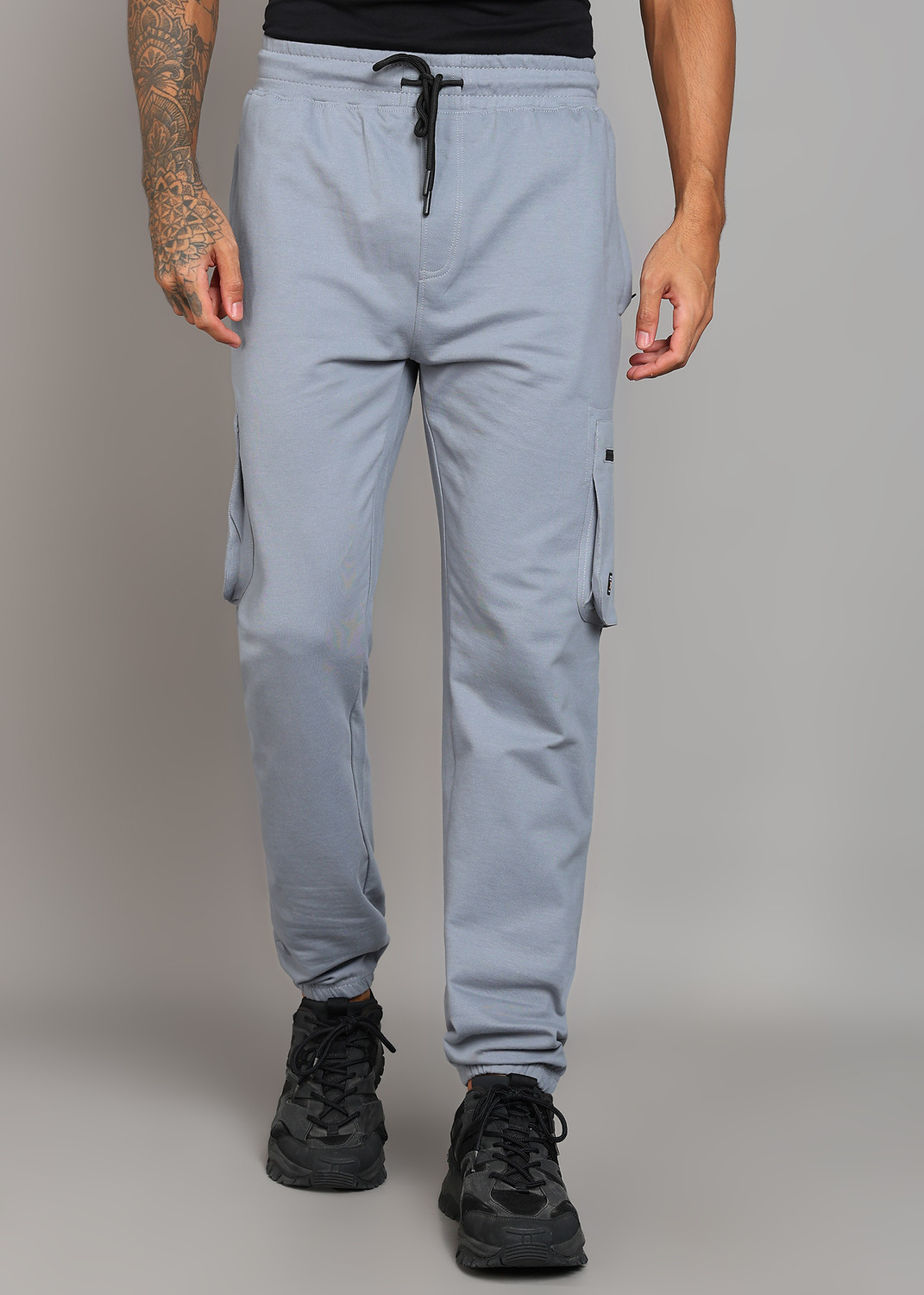 Image of KILLER Solid Men Grey Track Pants