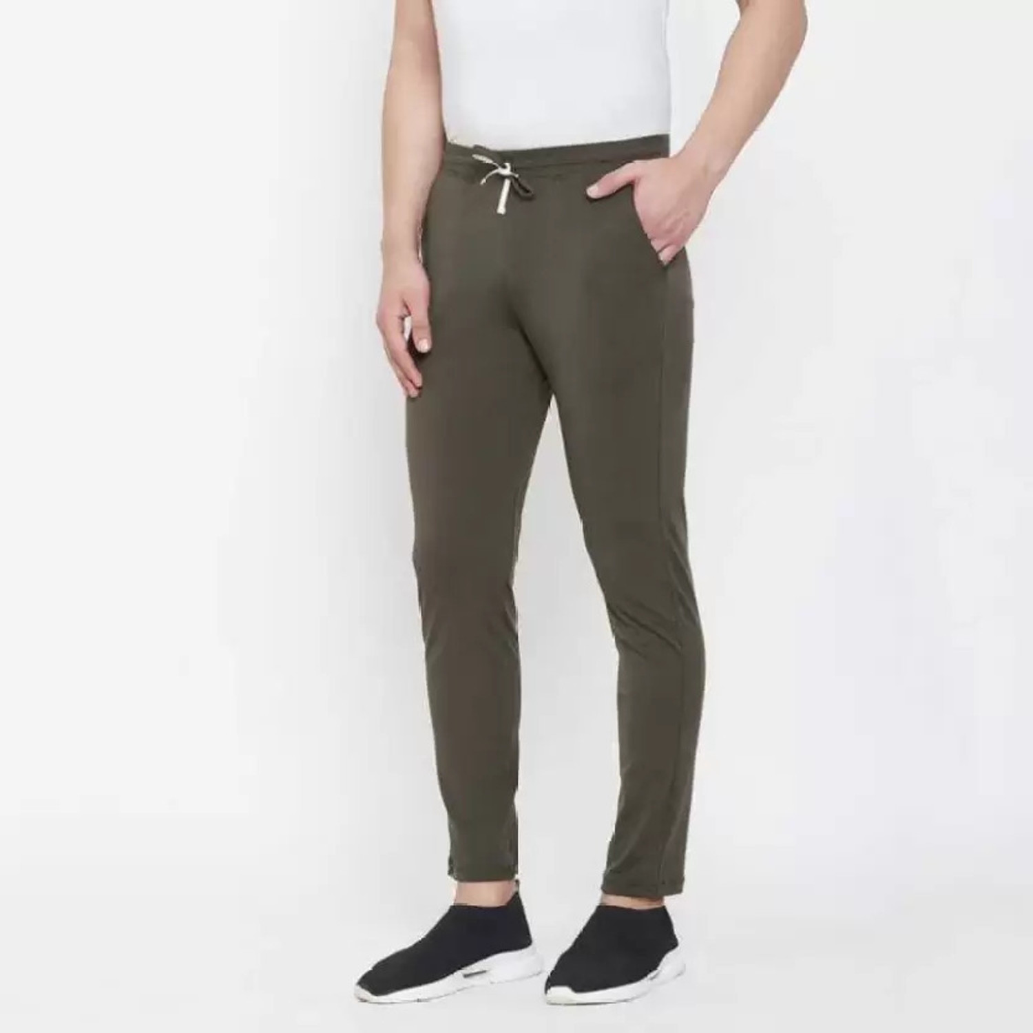 Image of Muskan Creation Solid Men Blue, Olive Track Pants