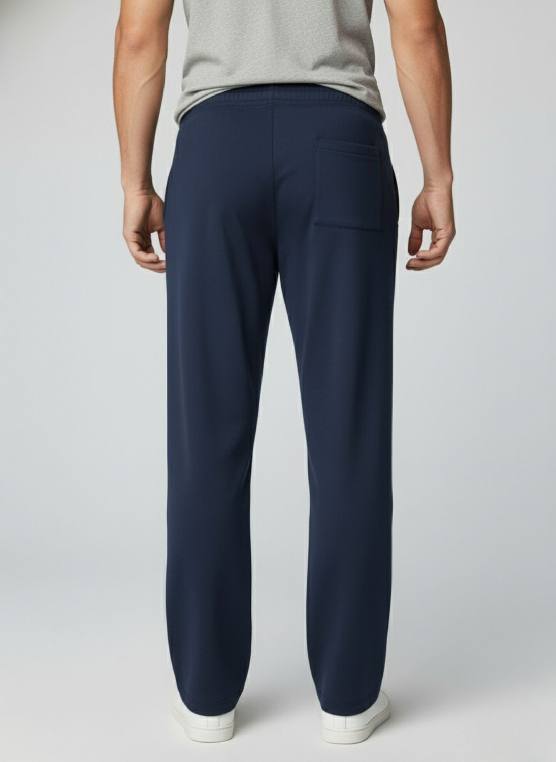 Image of INDICLUB Loose Fit Men Dark Blue Trousers