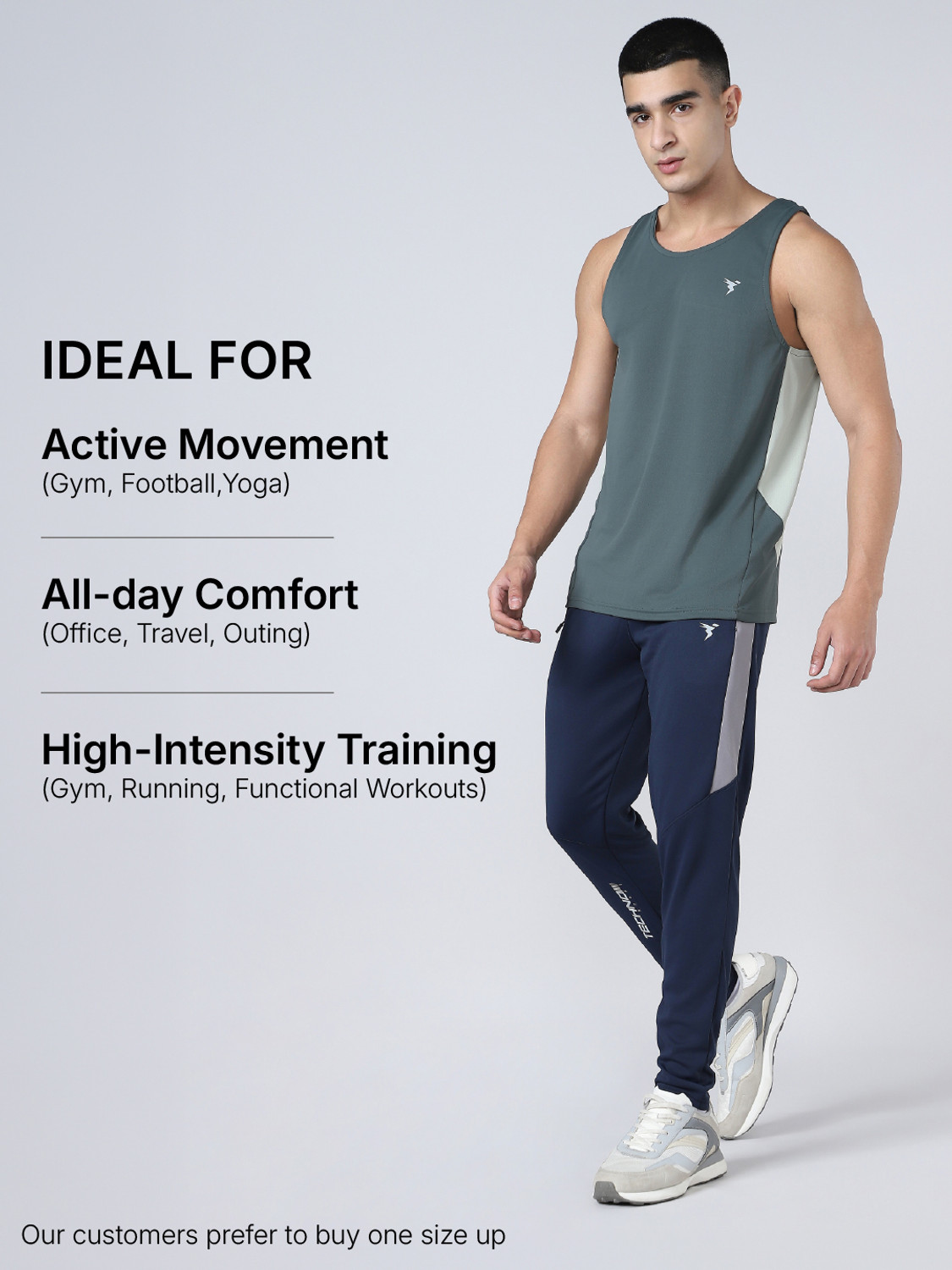 Image of TECHNOSPORT Colorblock Men Blue Track Pants