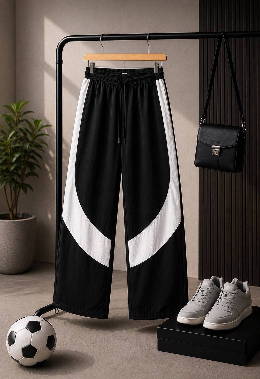 Lripsome Colorblock Men Black Track Pants - Image 1