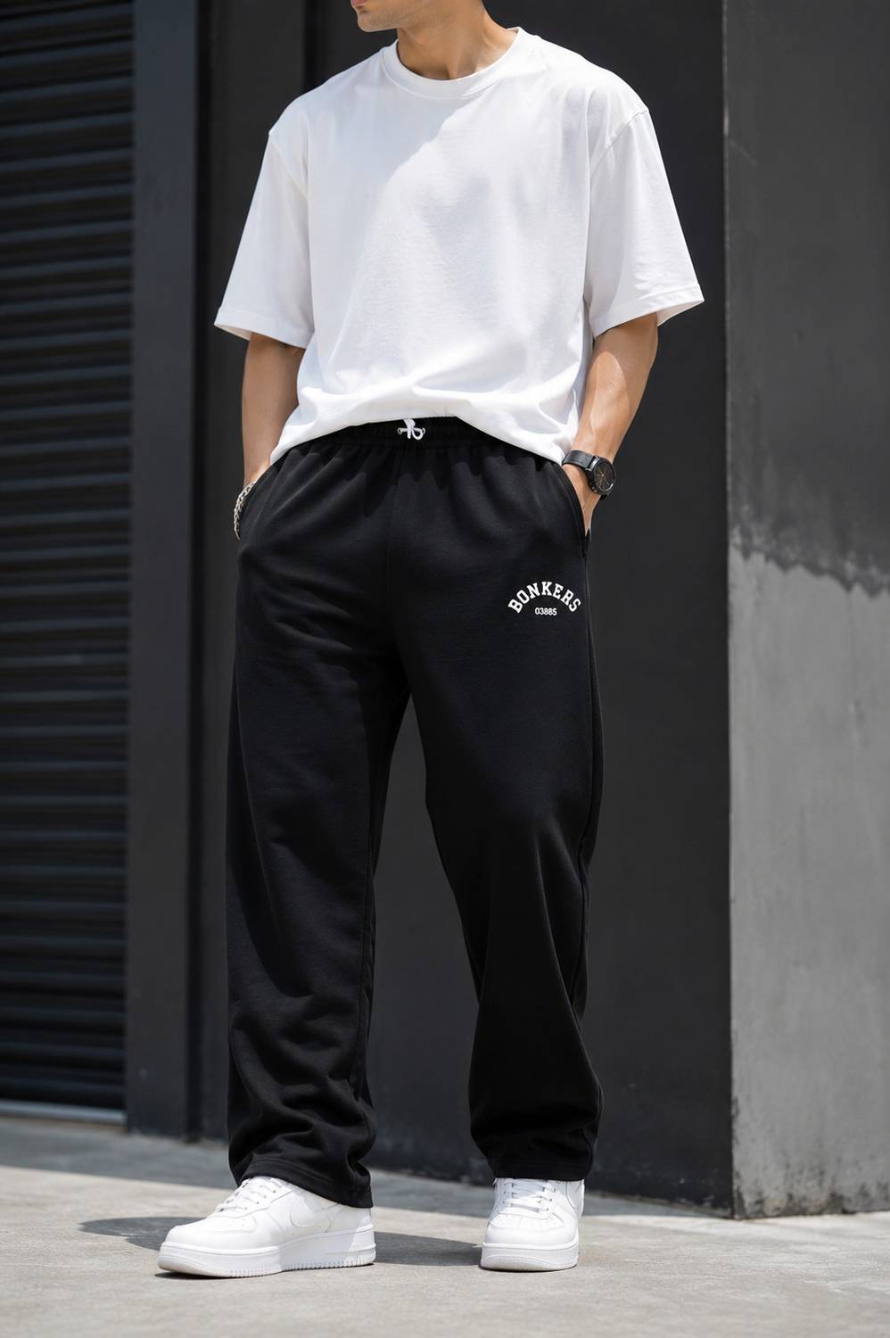 Bonkers Printed Men Black Track Pants
