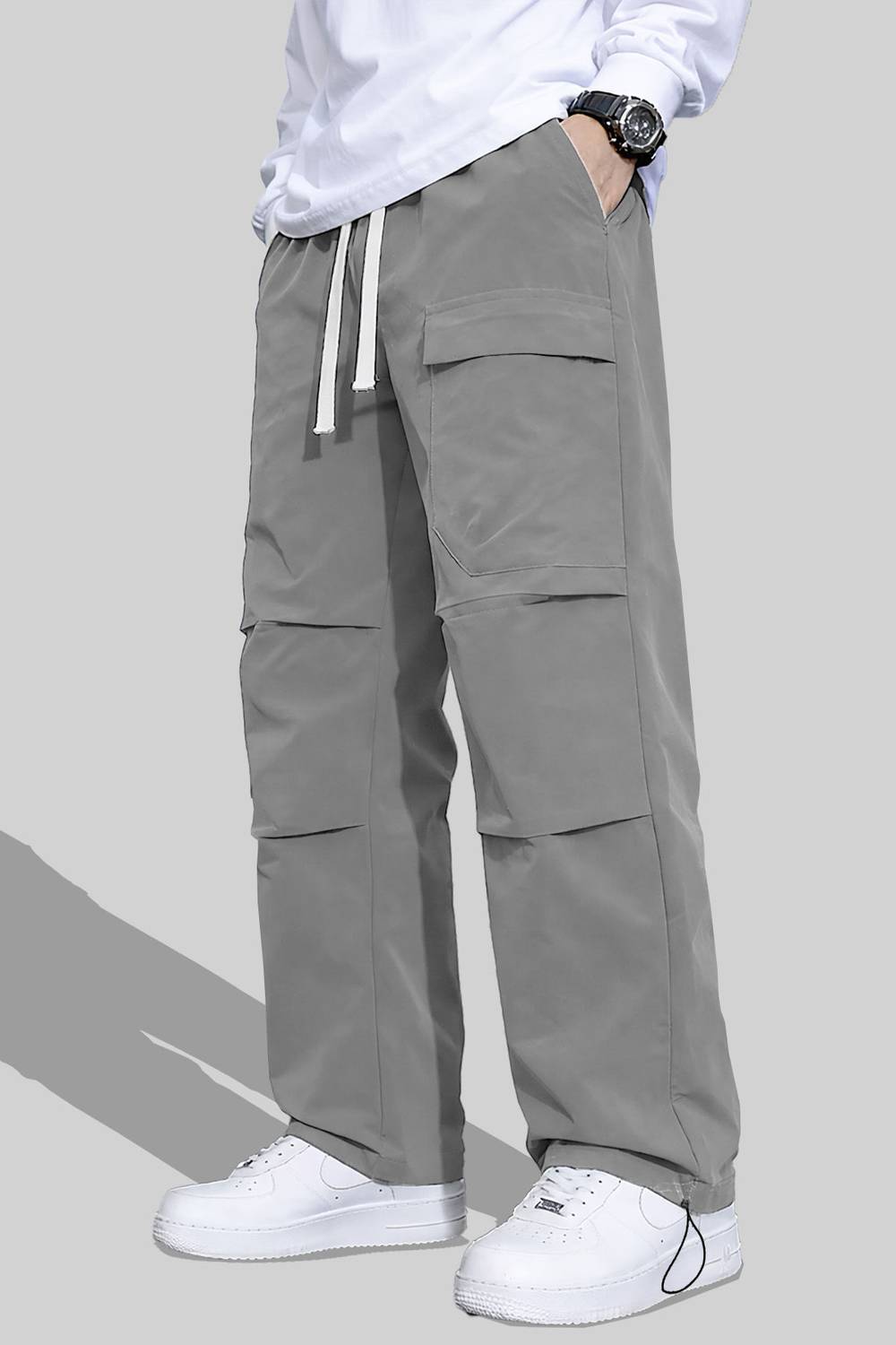 PRAVAHA Men Grey Track Pants - Image 2