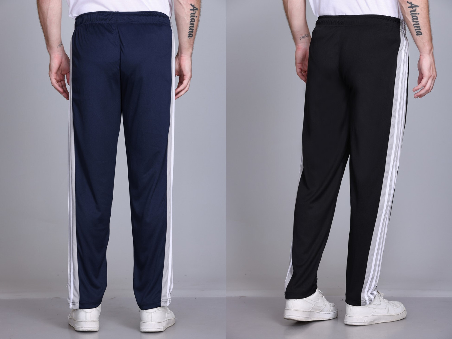 Image of HVBK Solid Men Black, Blue Track Pants