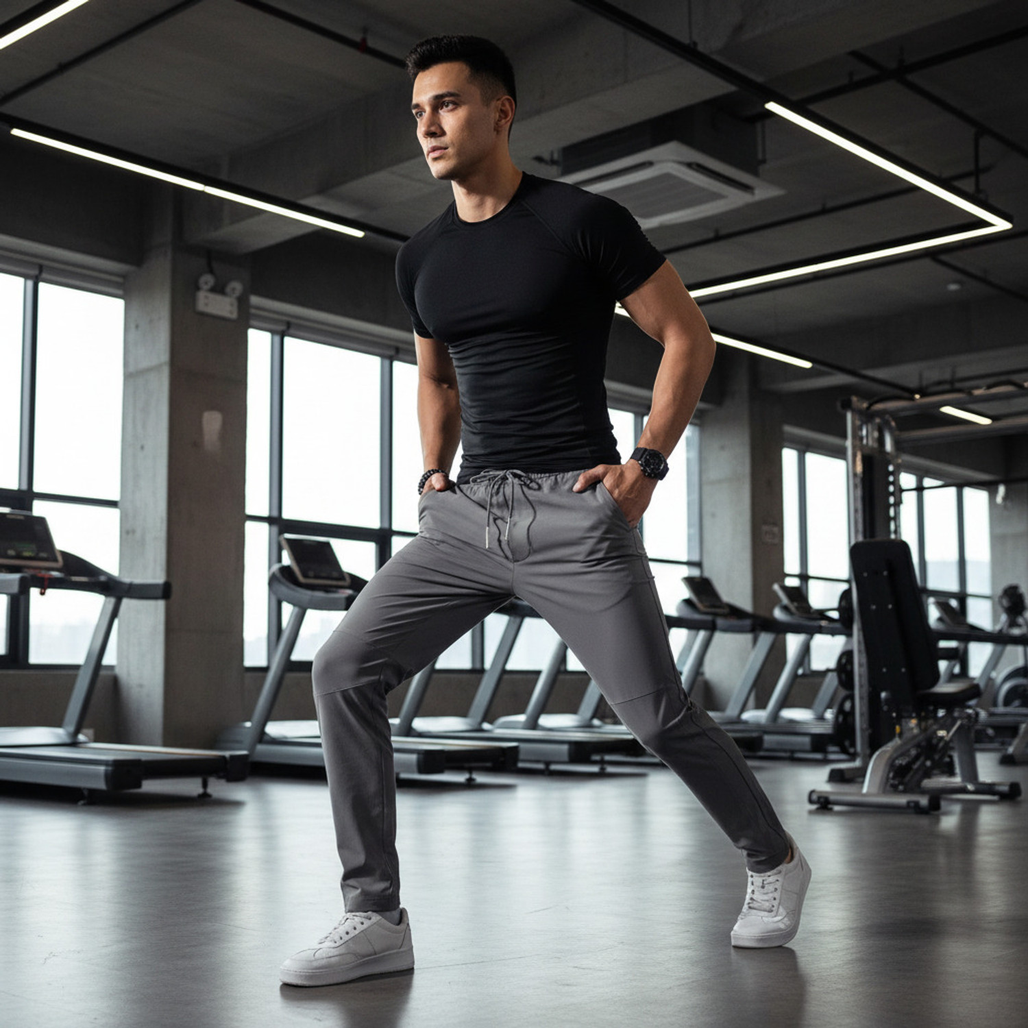 Image of METRONAUT Solid Men Grey Track Pants