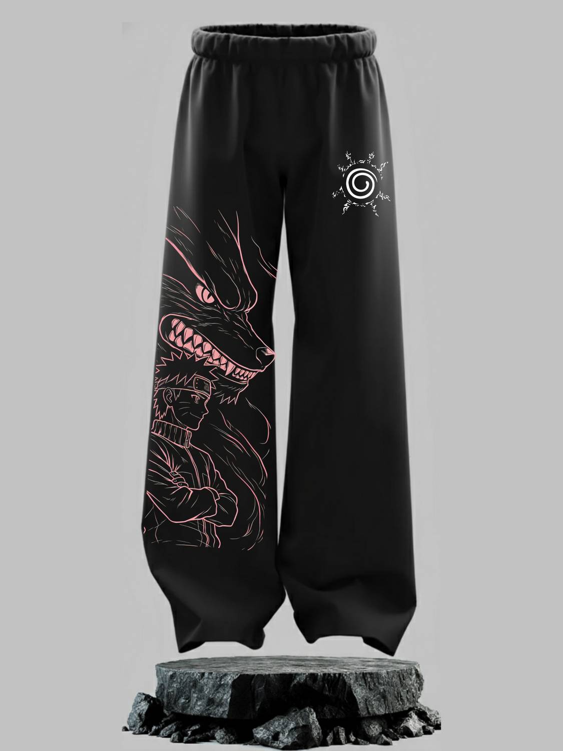 Wayup Graphic Print Men Black Track Pants