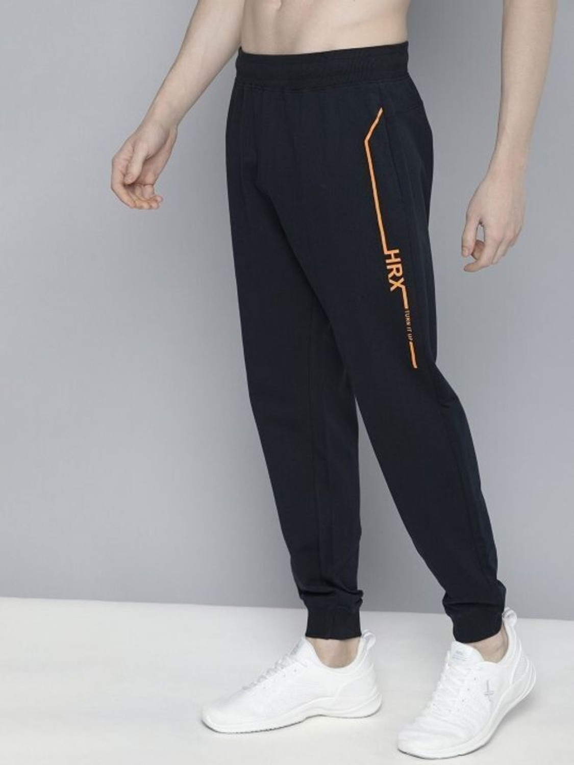 Image of HRX by Hrithik Roshan Solid Men Dark Blue Track Pants