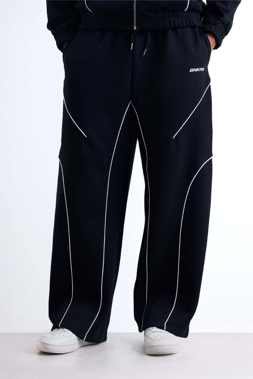 Image of Bonkers Corner Men Striped Black Track Pants