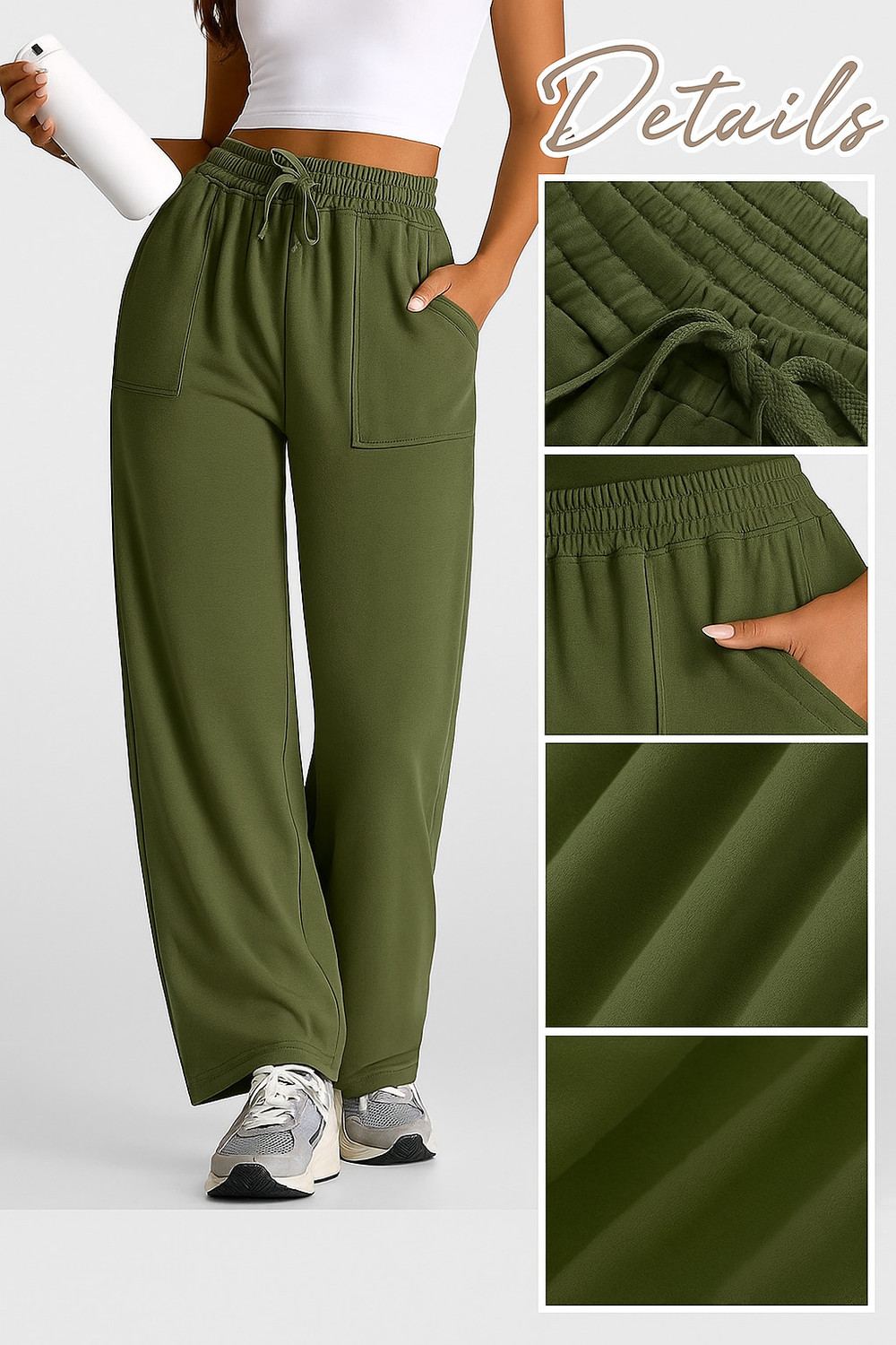 Image of Q-Rious Relaxed Women Green Trousers
