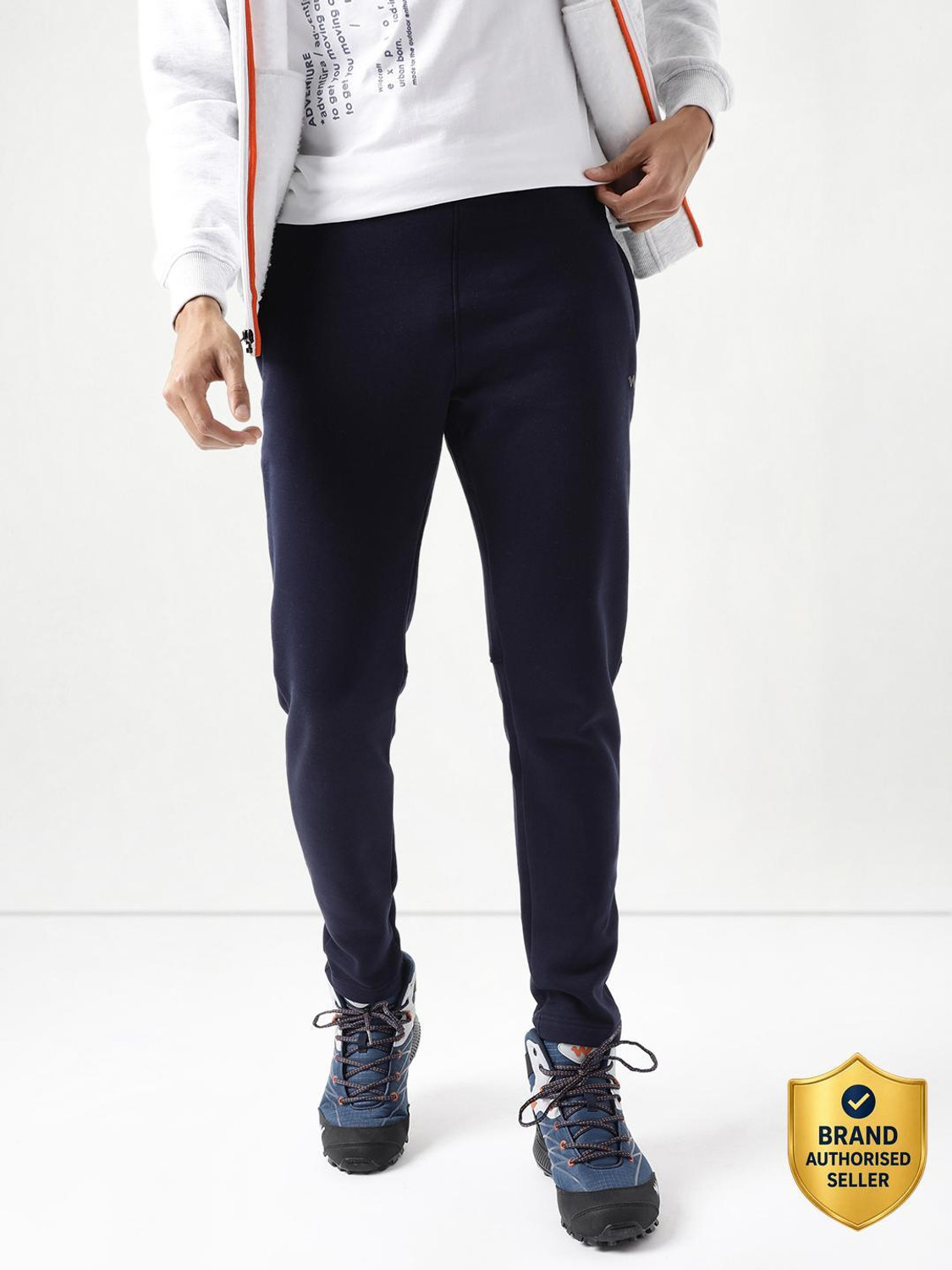 Image of Wildcraft Men Solid Blue Track Pants