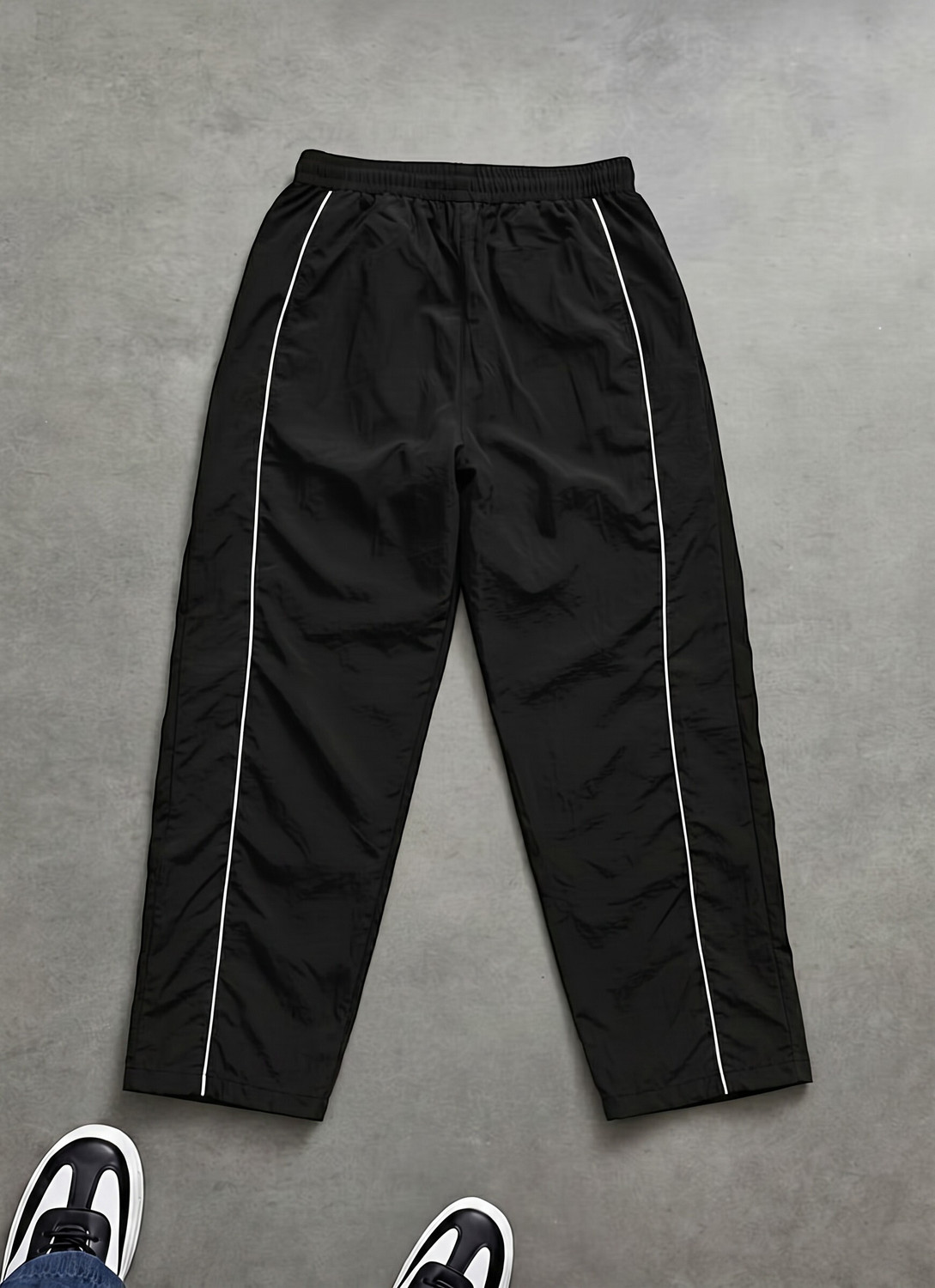 Image of loomzy Striped Men Black Track Pants
