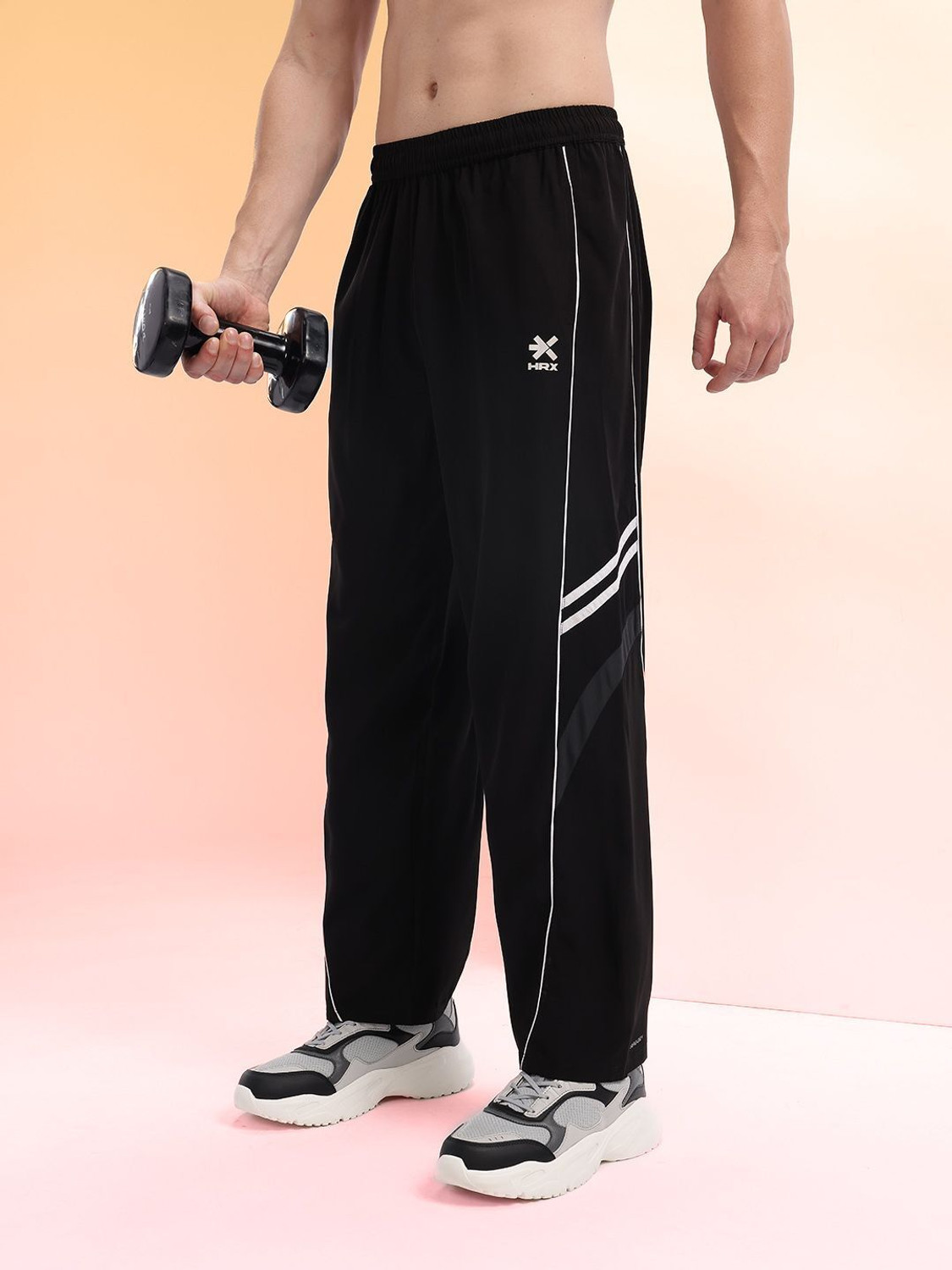HRX by Hrithik Roshan Solid Men Black, Grey Track Pants