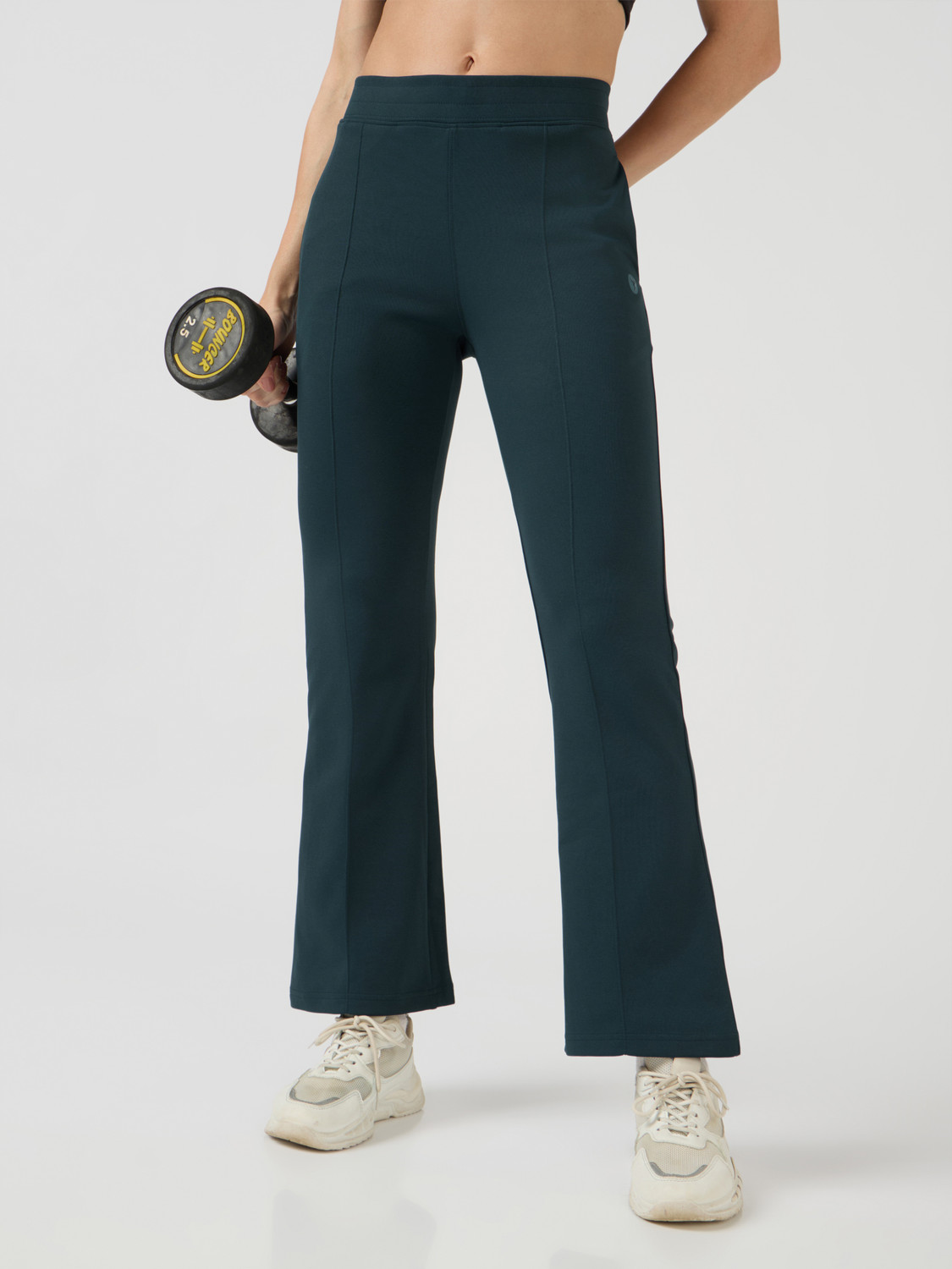 Image of TECHNOSPORT Solid Women Green Track Pants