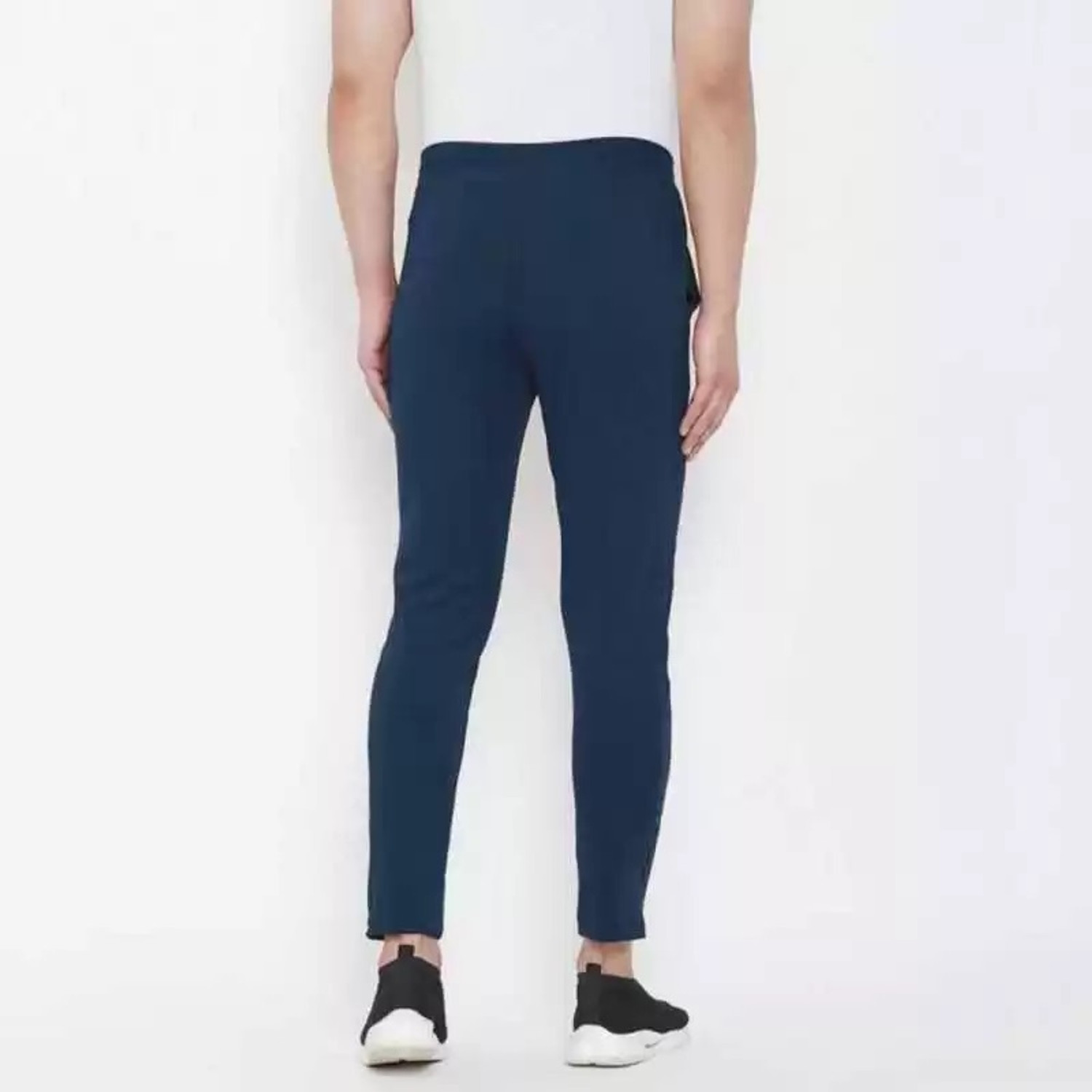 Image of DESIGN DEMO Solid Men Blue Track Pants