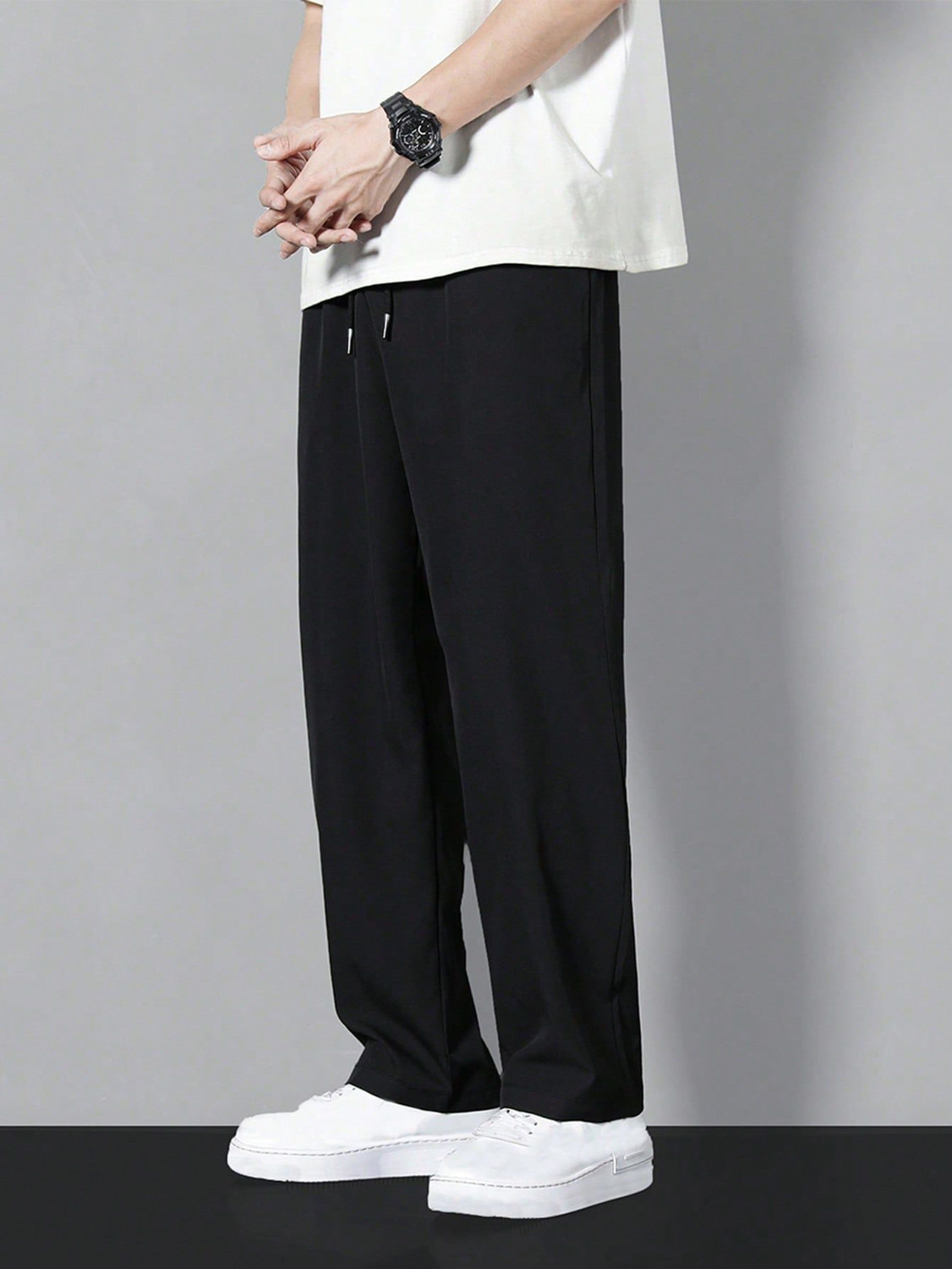 Image of METRONAUT Solid Men Black Track Pants