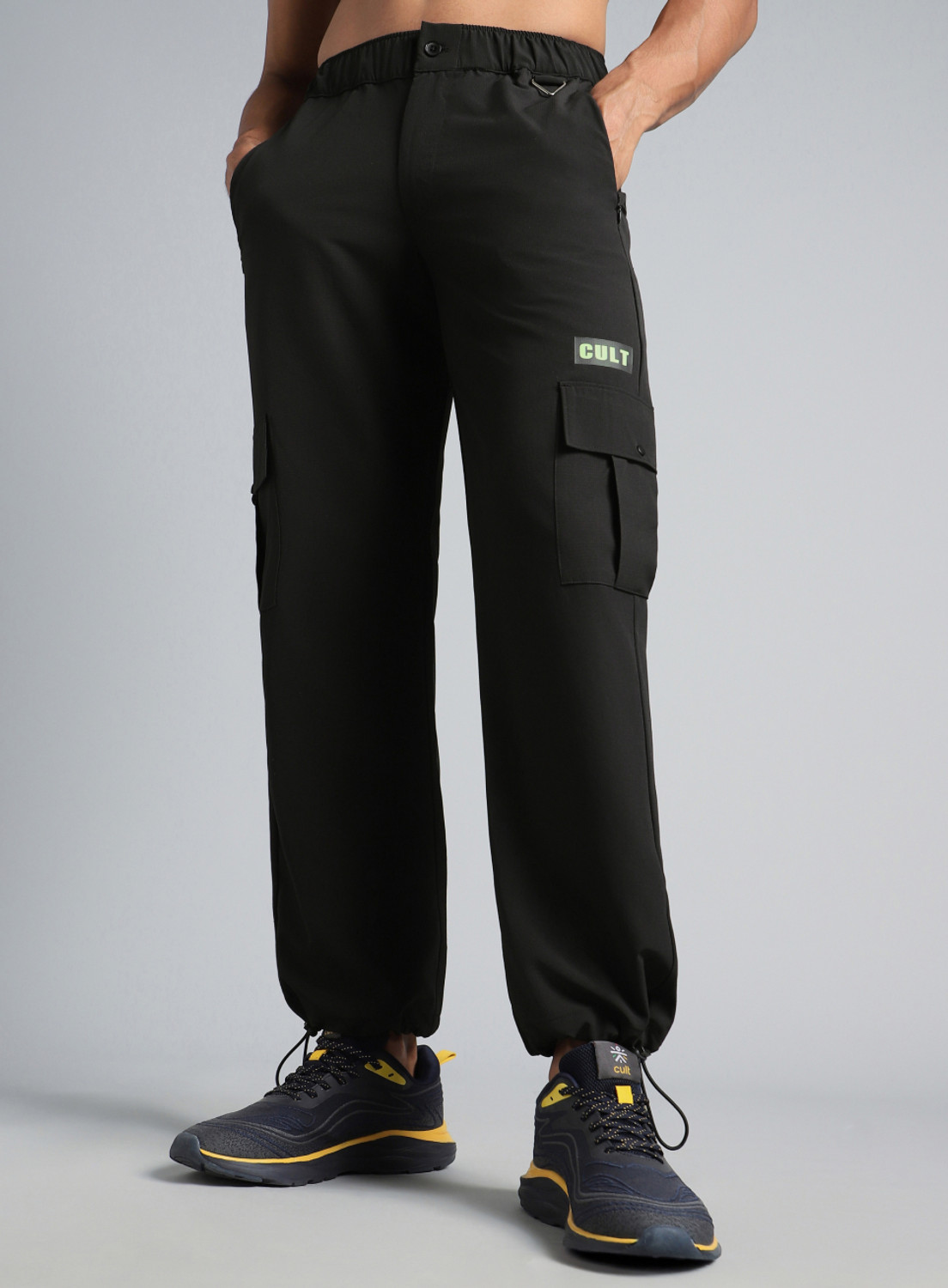 Image of Cult Men Striped Black Track Pants