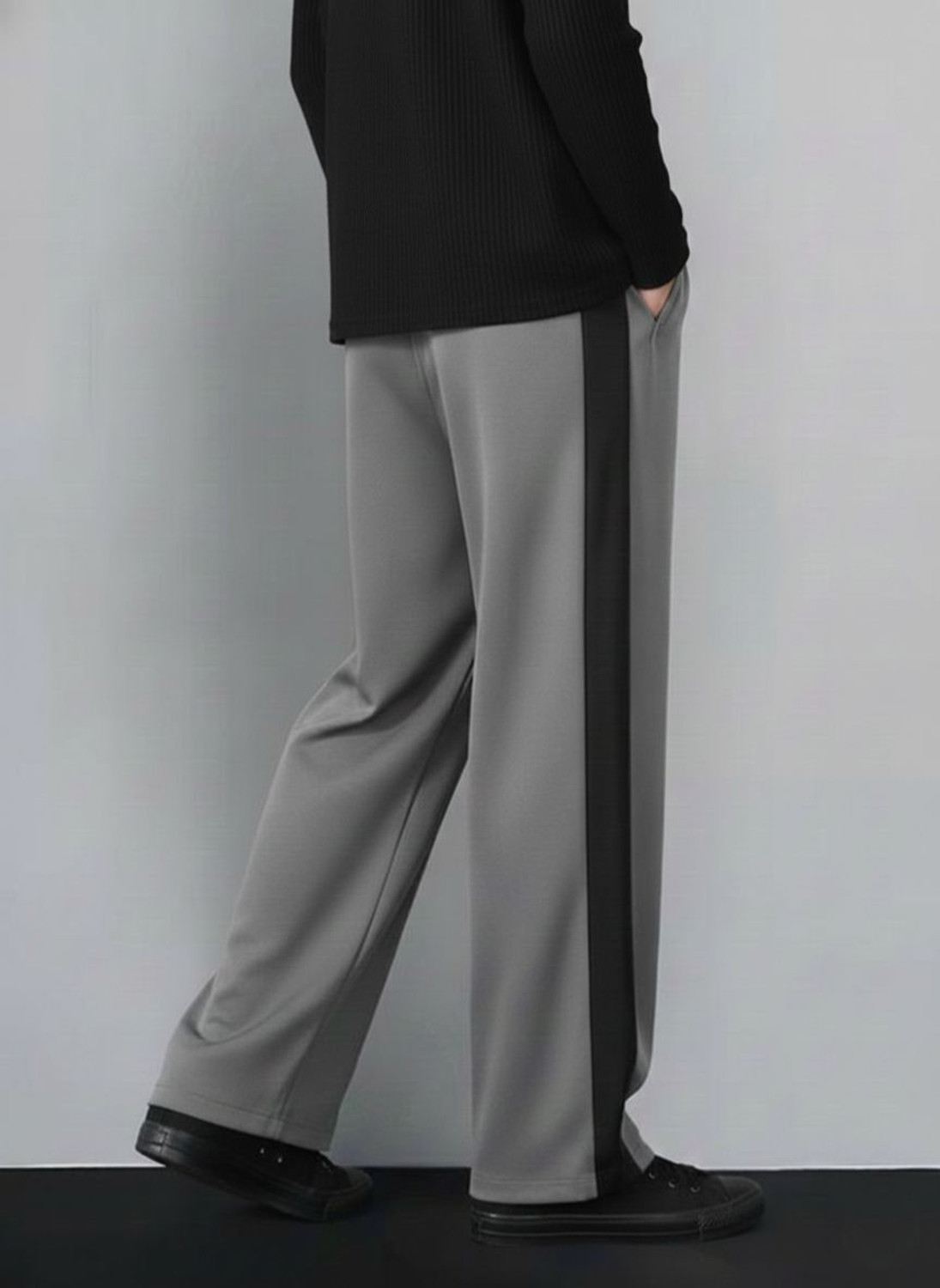 Image of Venner Solid Men Grey Track Pants